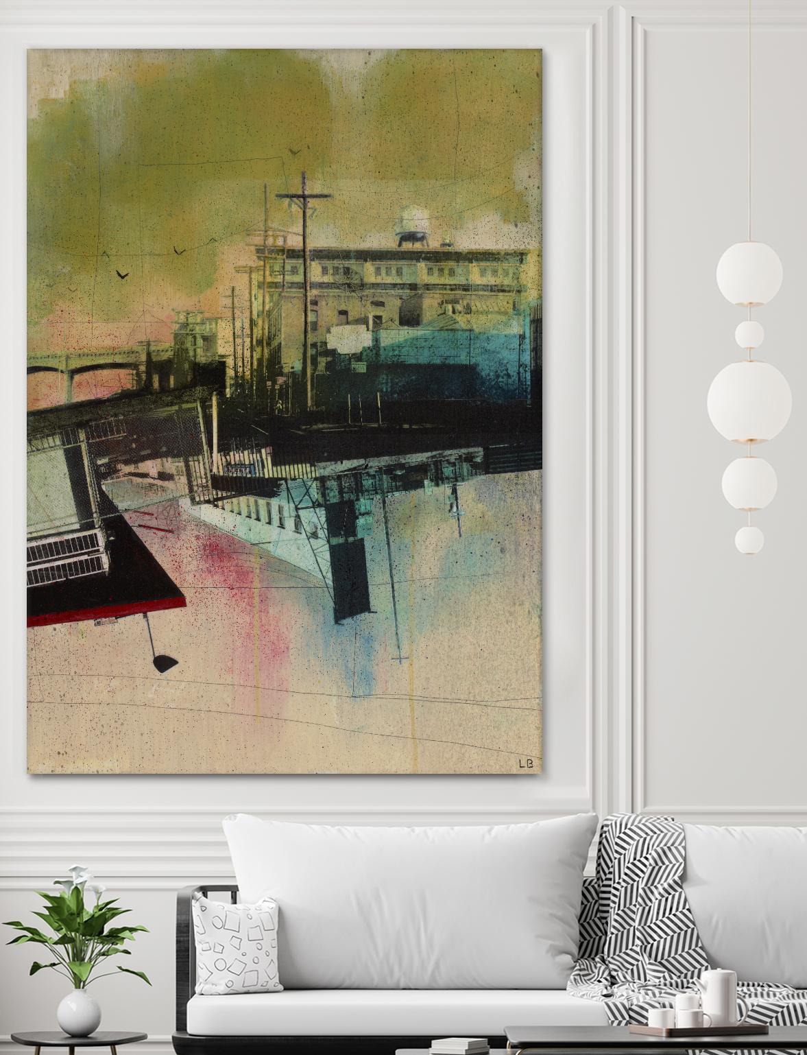 Convergence by Elisabeth Brizzi on GIANT ART - pink city scene