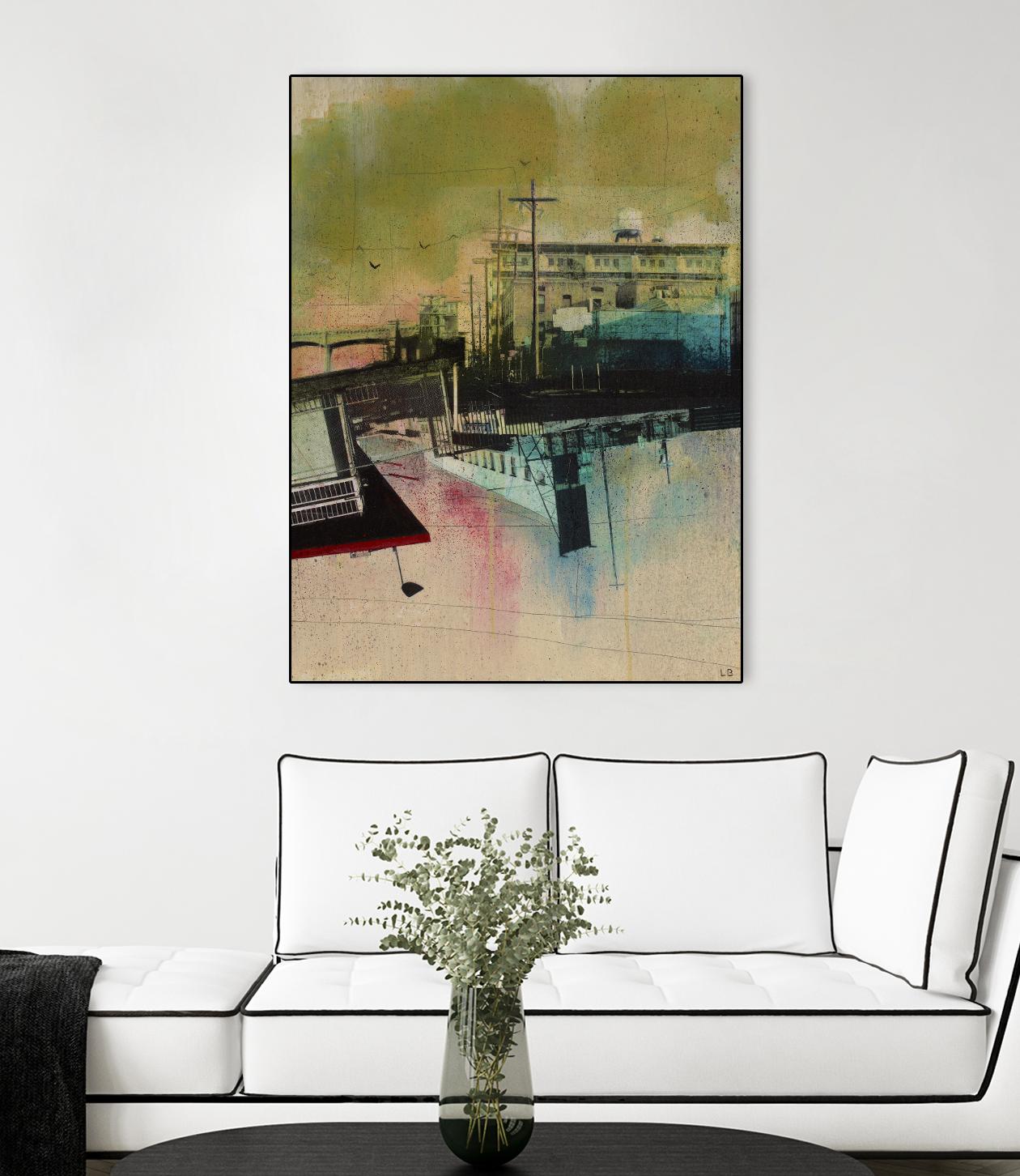 Convergence by Elisabeth Brizzi on GIANT ART - pink city scene