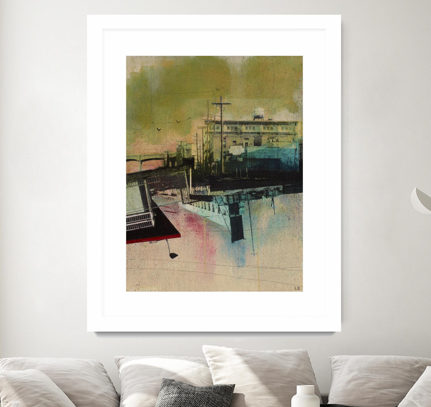 Convergence by Elisabeth Brizzi on GIANT ART - pink city scene