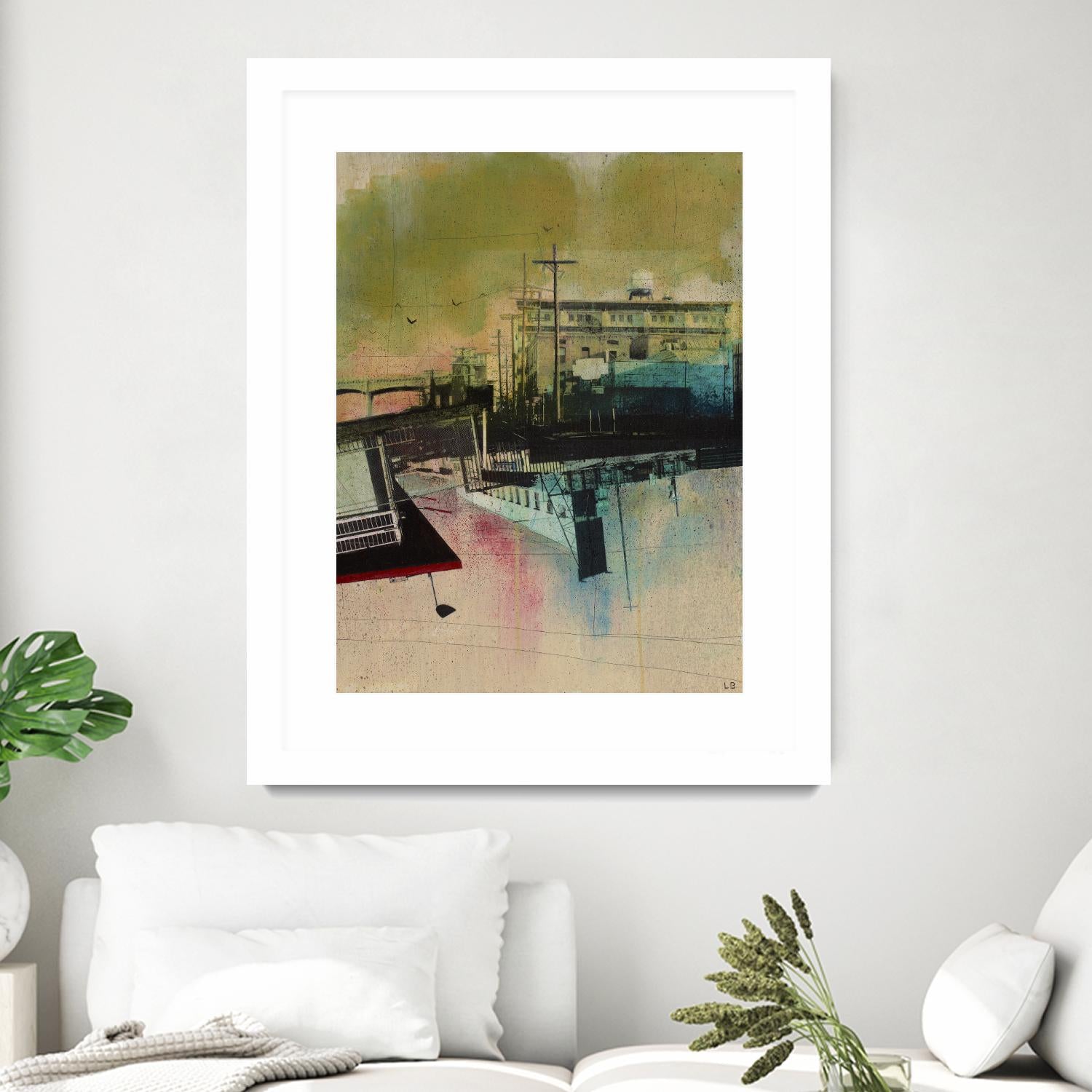 Convergence by Elisabeth Brizzi on GIANT ART - pink city scene