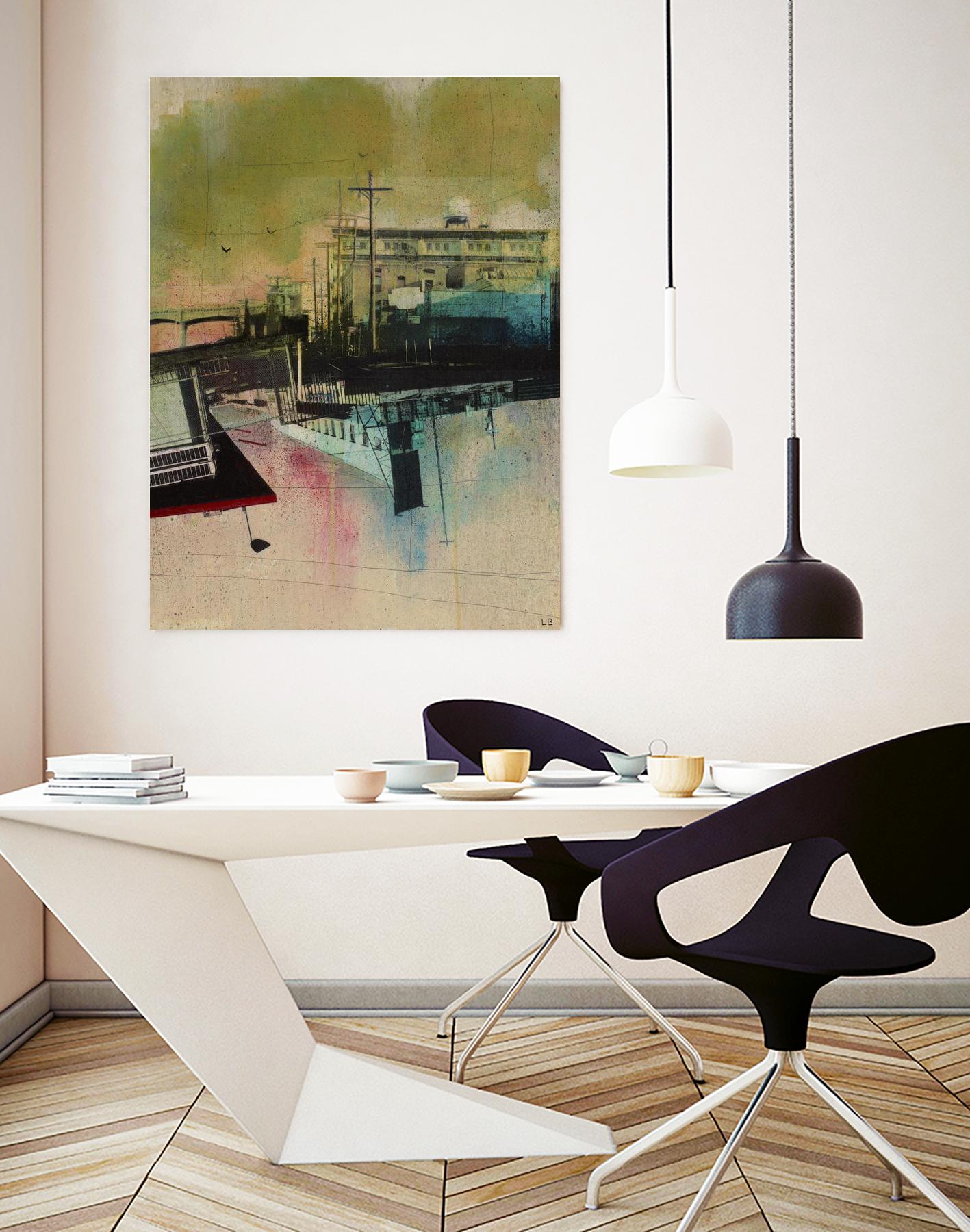 Convergence by Elisabeth Brizzi on GIANT ART - pink city scene