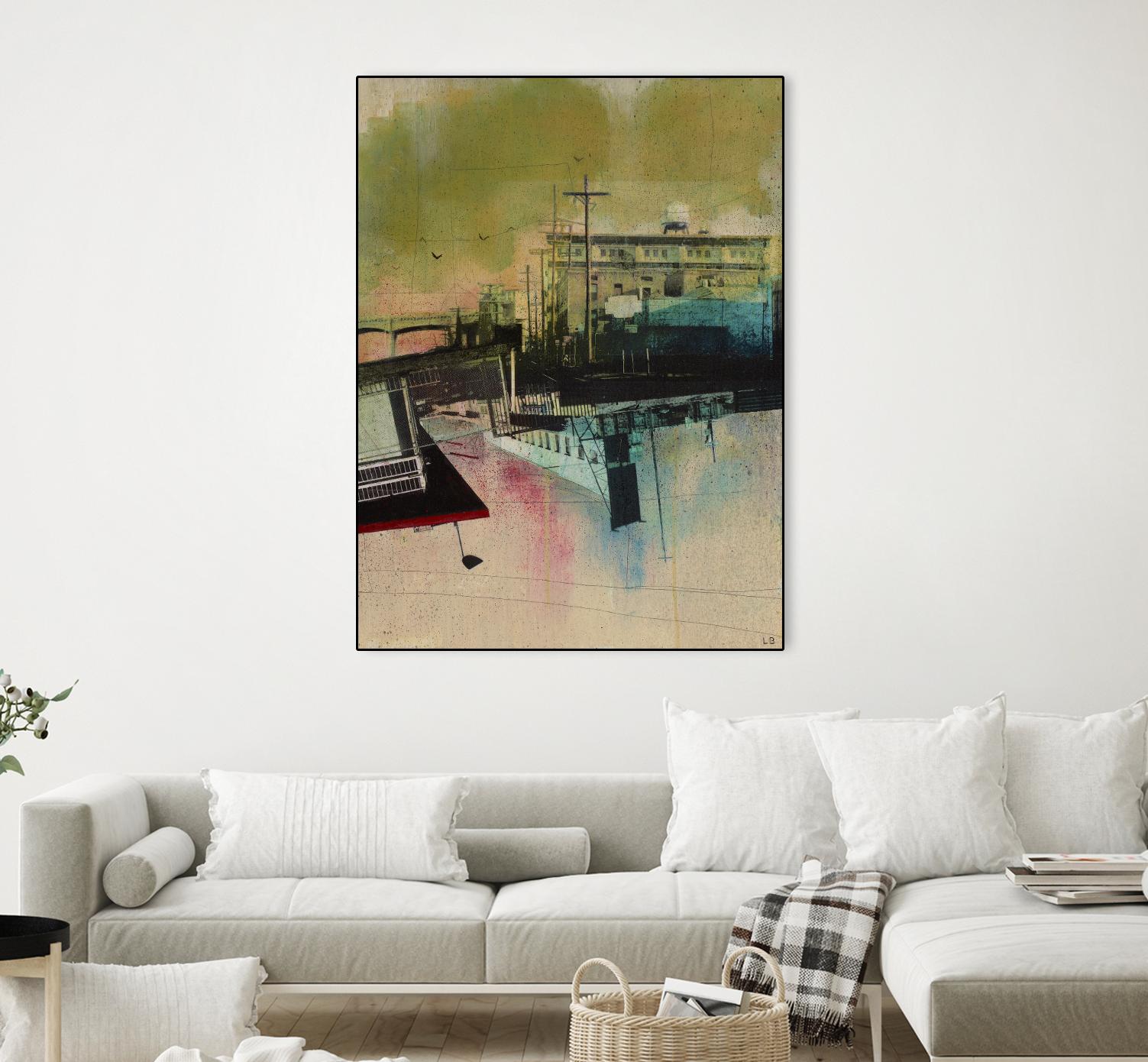 Convergence by Elisabeth Brizzi on GIANT ART - pink city scene