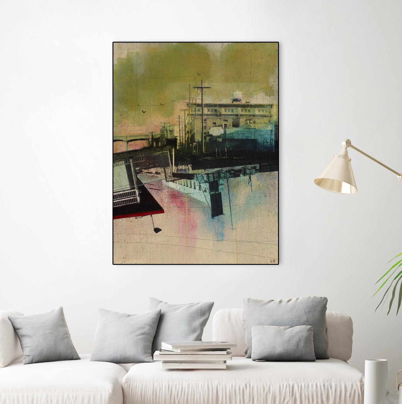 Convergence by Elisabeth Brizzi on GIANT ART - pink city scene