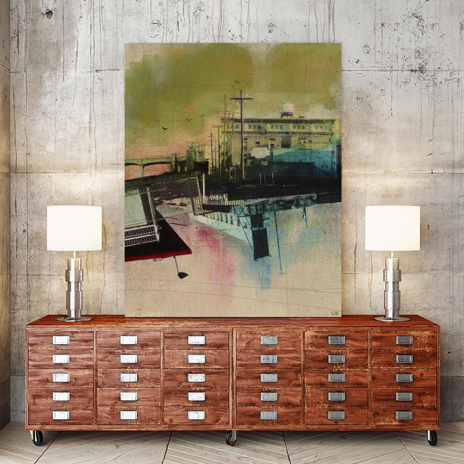 Convergence by Elisabeth Brizzi on GIANT ART - pink city scene