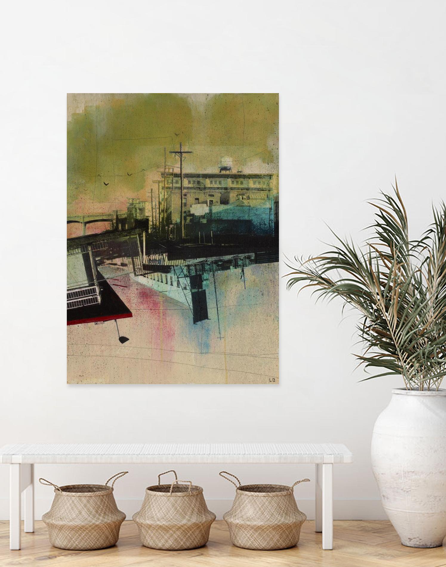 Convergence by Elisabeth Brizzi on GIANT ART - pink city scene