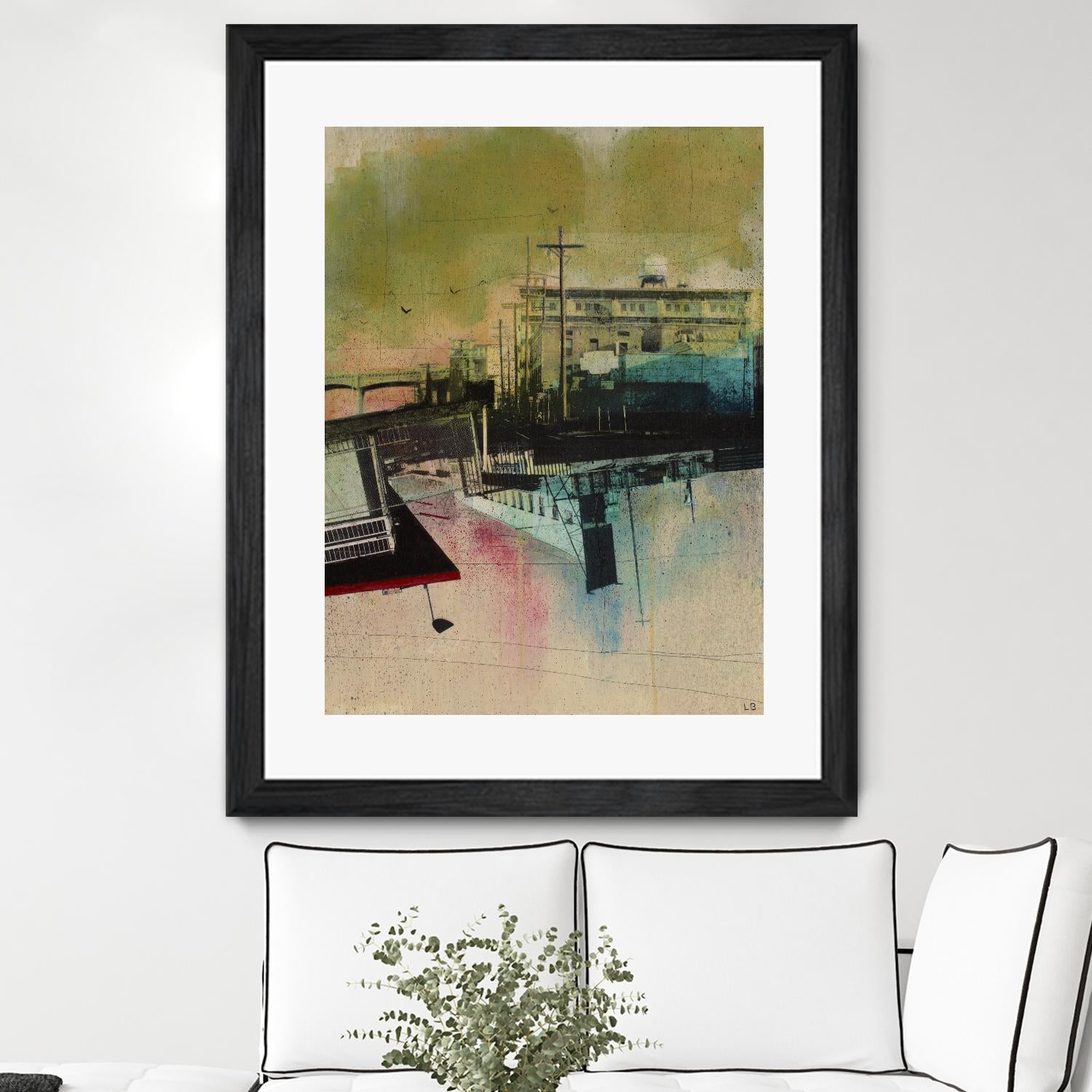 Convergence by Elisabeth Brizzi on GIANT ART - pink city scene