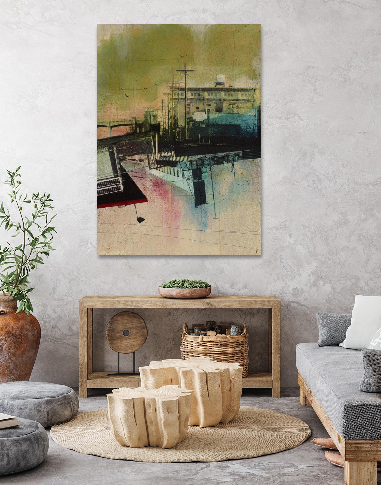 Convergence by Elisabeth Brizzi on GIANT ART - pink city scene