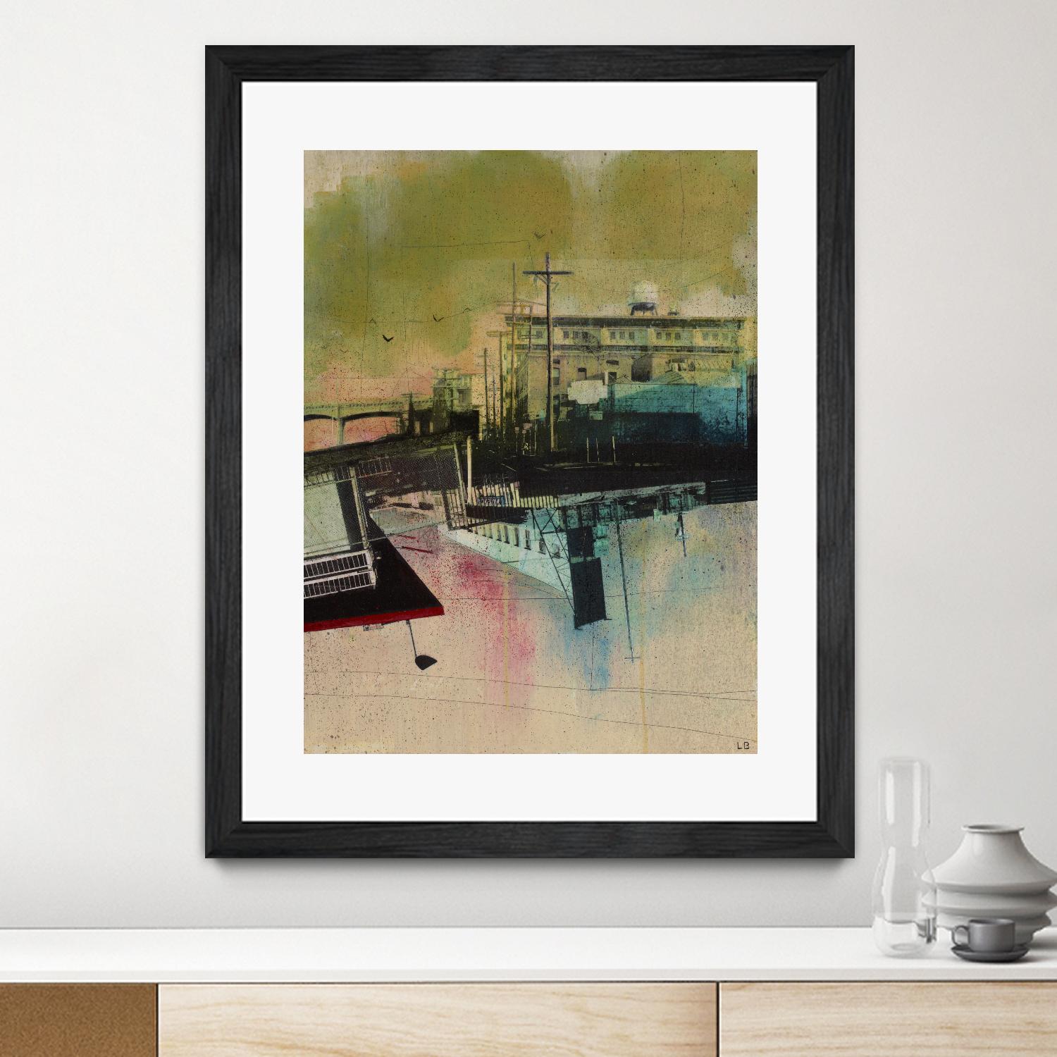 Convergence by Elisabeth Brizzi on GIANT ART - pink city scene