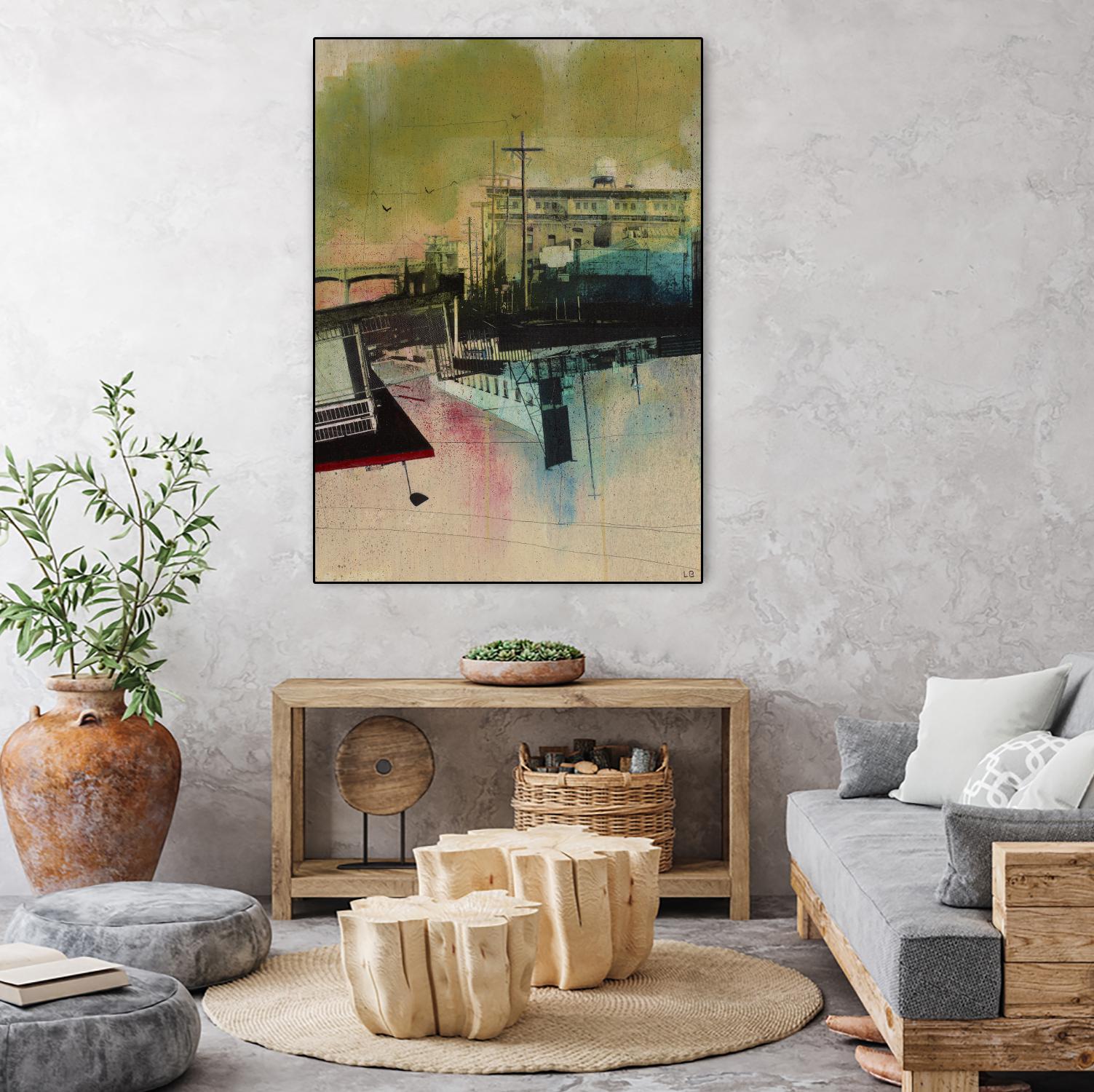 Convergence by Elisabeth Brizzi on GIANT ART - pink city scene