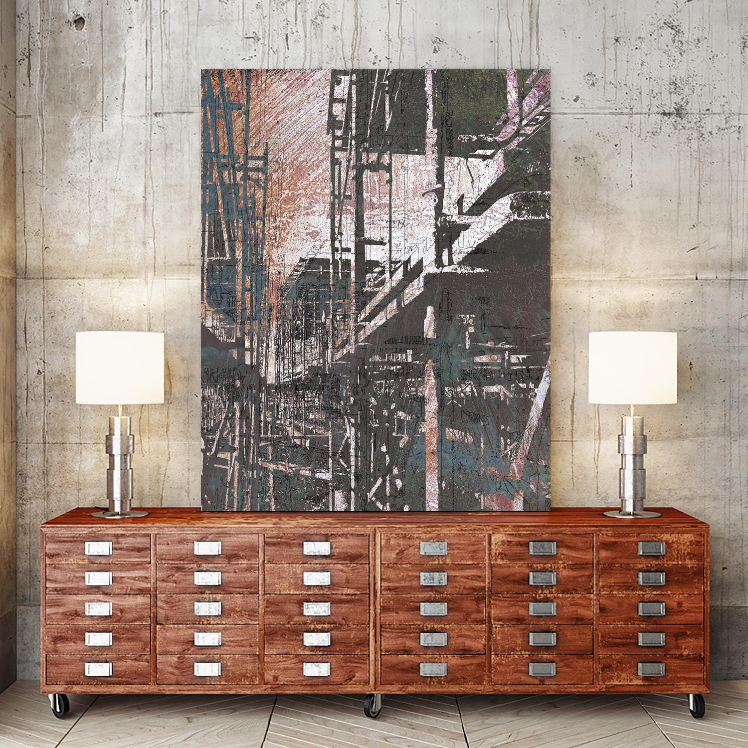 Scaffolds II by Enrico Varrasso on GIANT ART - white city scene