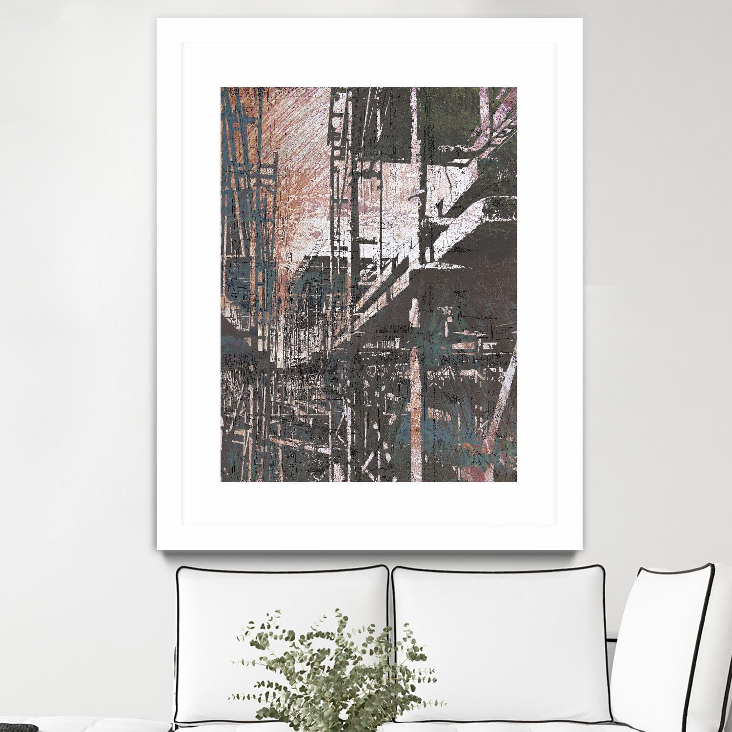 Scaffolds II by Enrico Varrasso on GIANT ART - white city scene