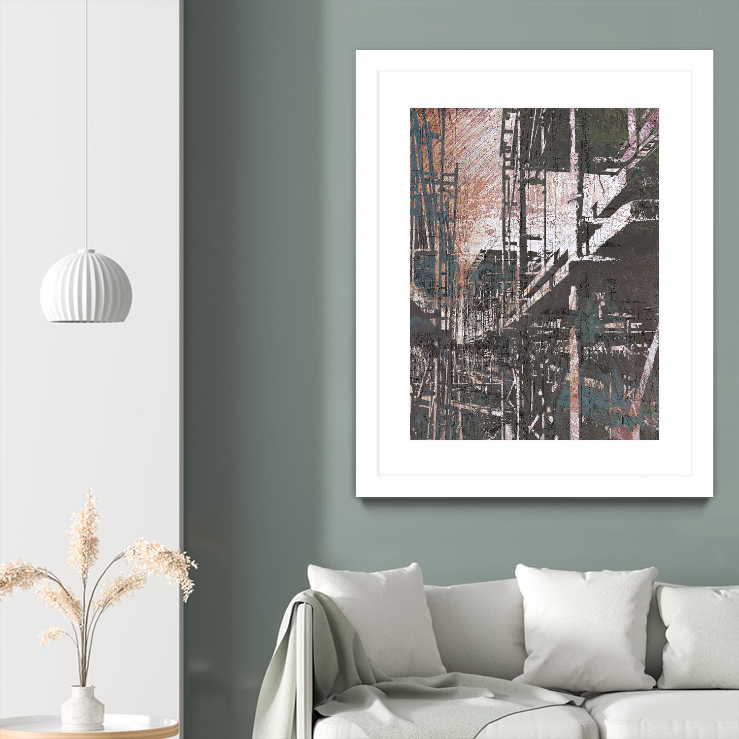 Scaffolds II by Enrico Varrasso on GIANT ART - white city scene