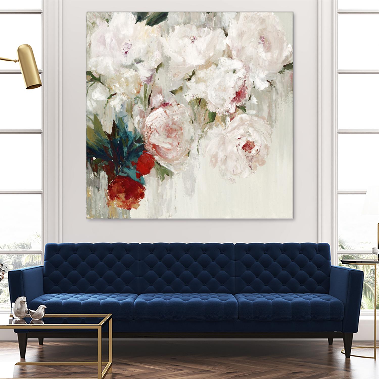 Bog Bouquette II by Ella K on GIANT ART - beige floral