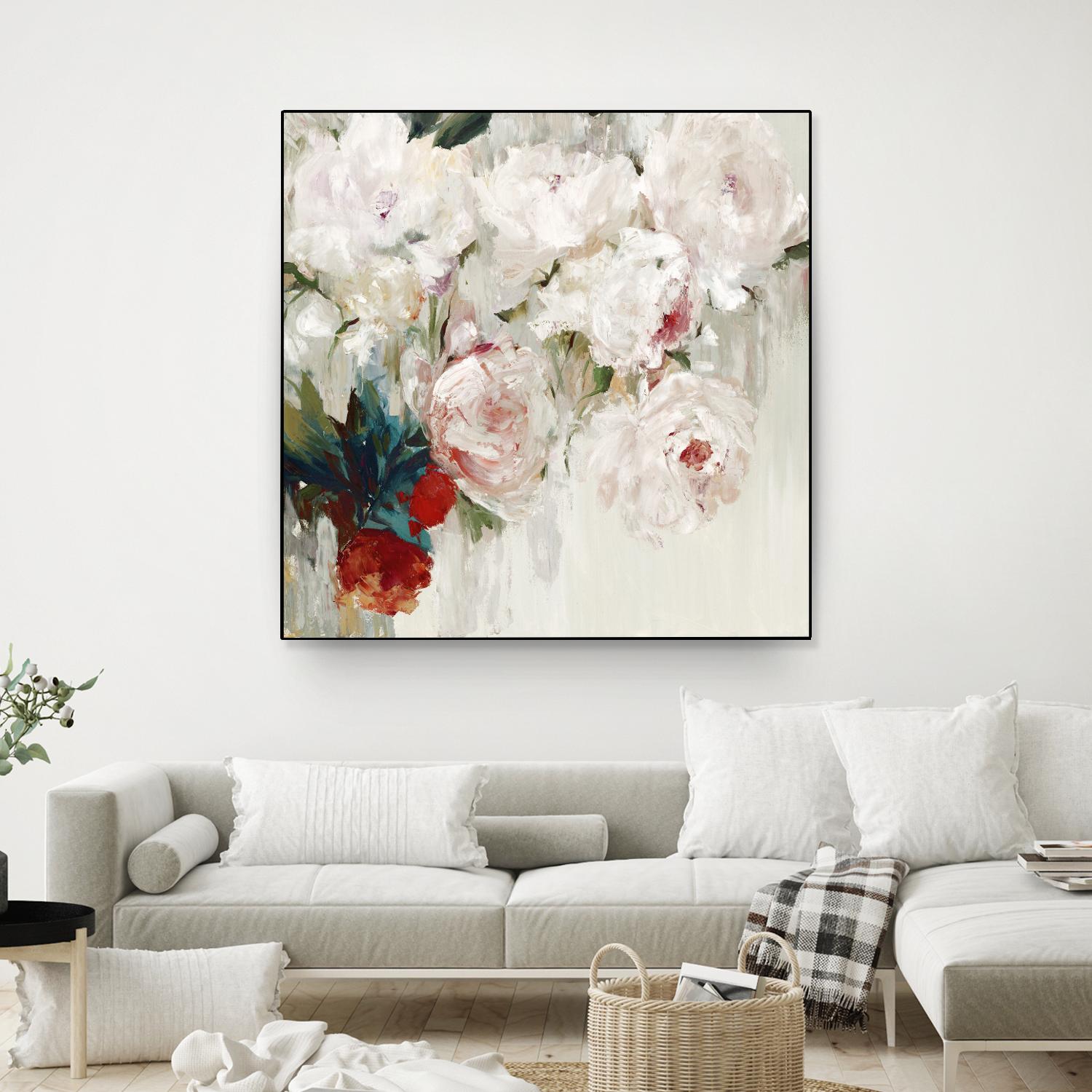 Bog Bouquette II by Ella K on GIANT ART - beige floral