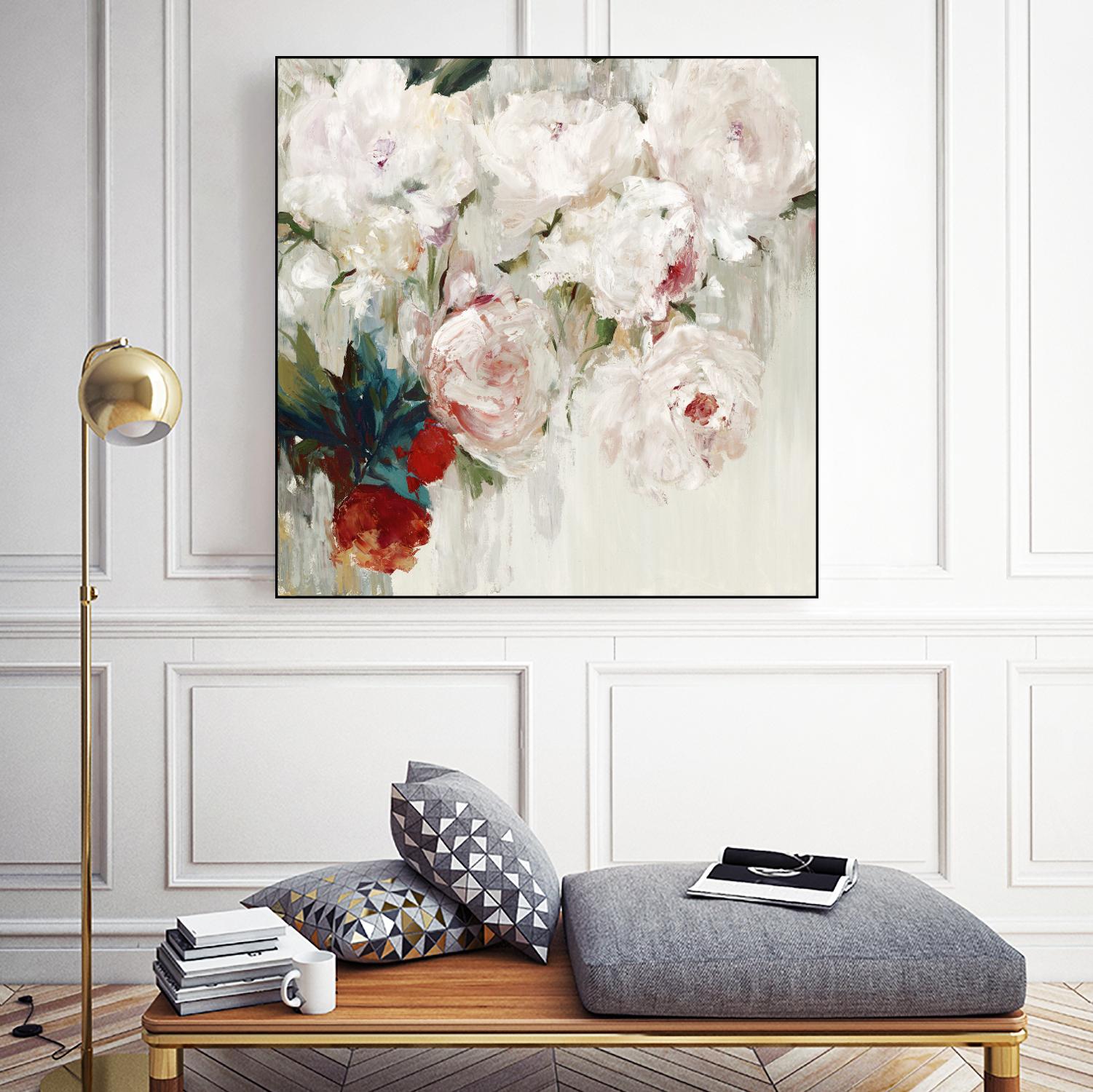 Bog Bouquette II by Ella K on GIANT ART - beige floral
