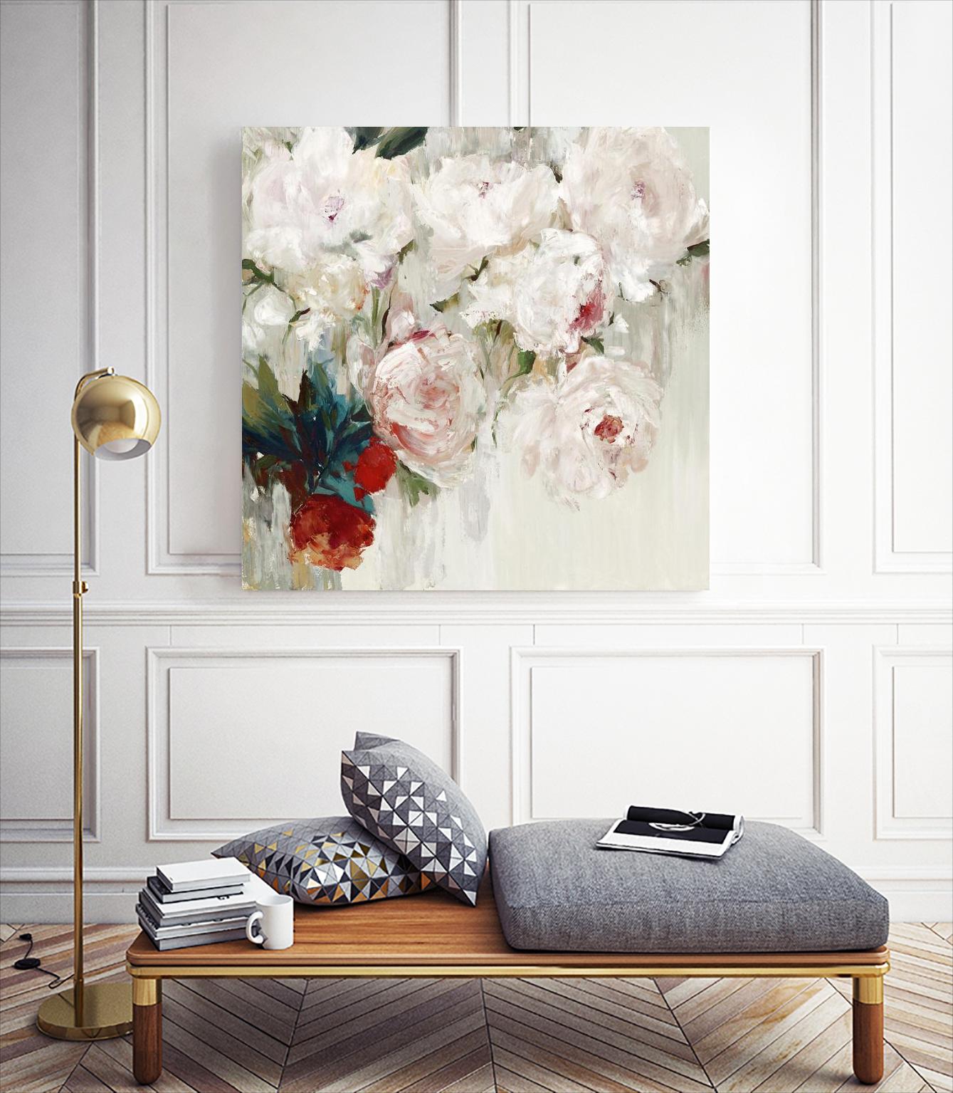 Bog Bouquette II by Ella K on GIANT ART - beige floral