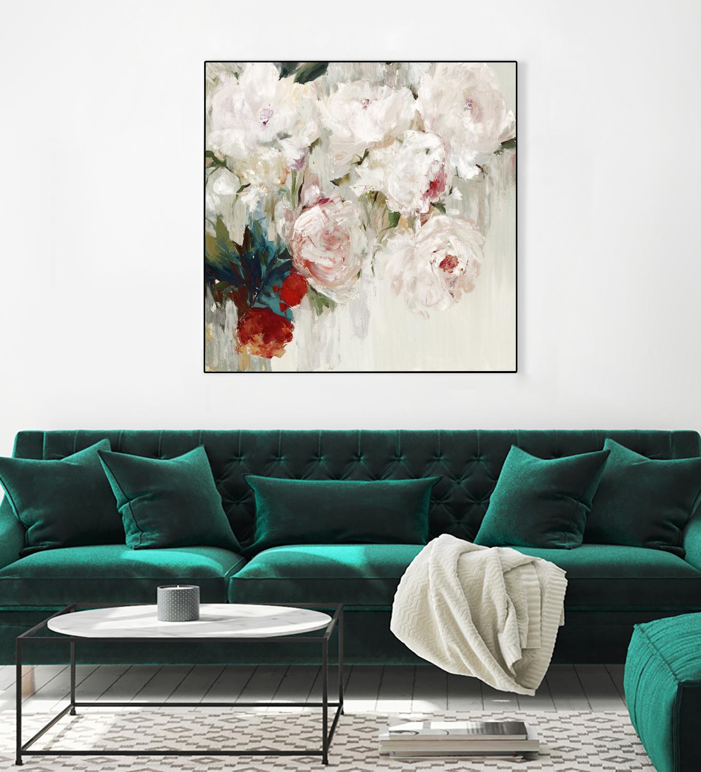 Bog Bouquette II by Ella K on GIANT ART - beige floral