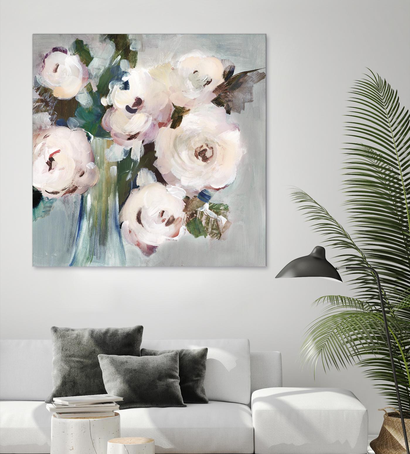 Pale Pink Bouquet I by Valeria Mravyan on GIANT ART - grey floral