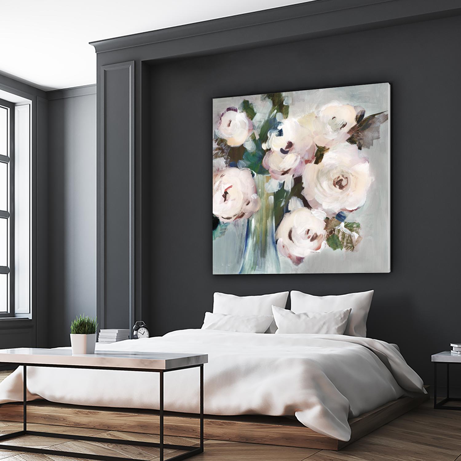 Pale Pink Bouquet I by Valeria Mravyan on GIANT ART - grey floral