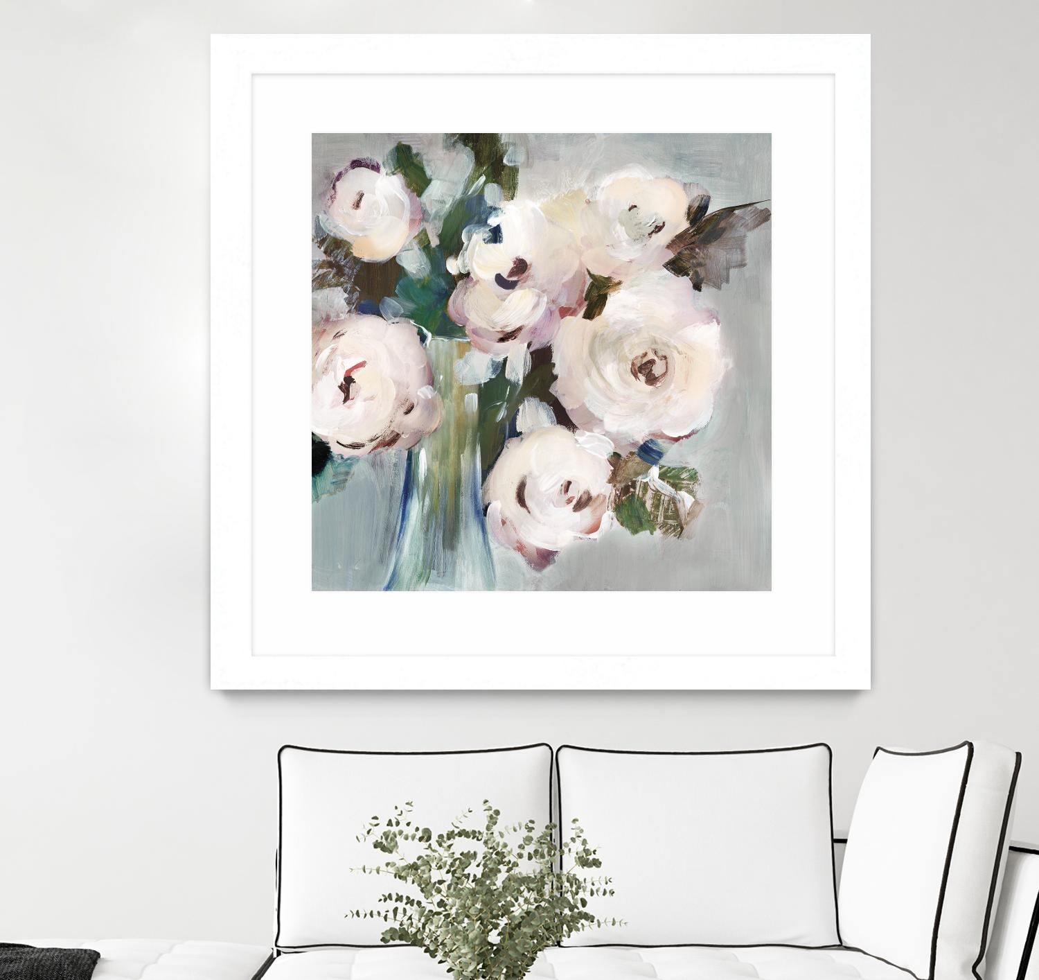 Pale Pink Bouquet I by Valeria Mravyan on GIANT ART - grey floral