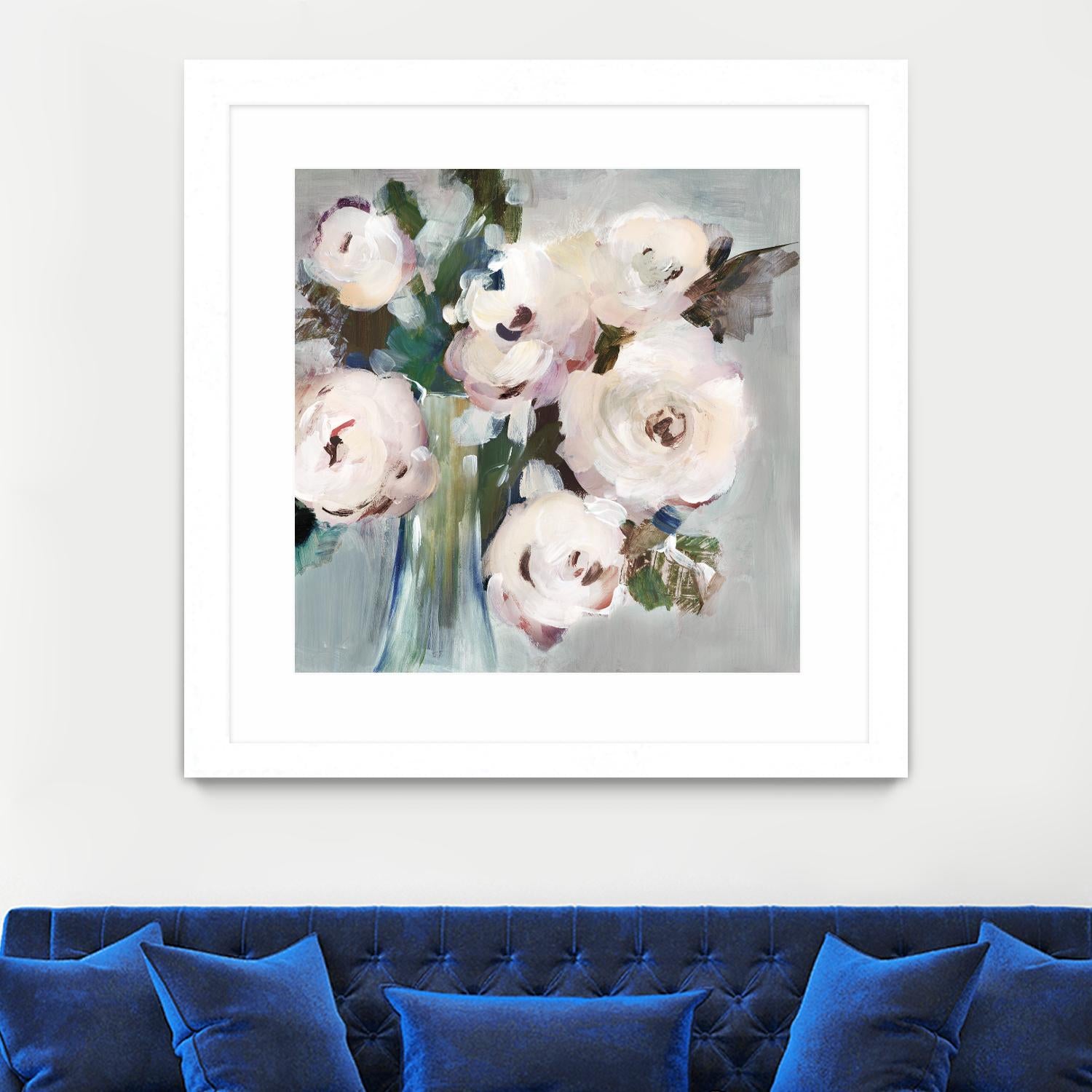 Pale Pink Bouquet I by Valeria Mravyan on GIANT ART - grey floral