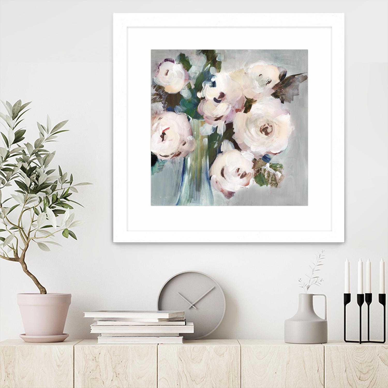 Pale Pink Bouquet I by Valeria Mravyan on GIANT ART - grey floral