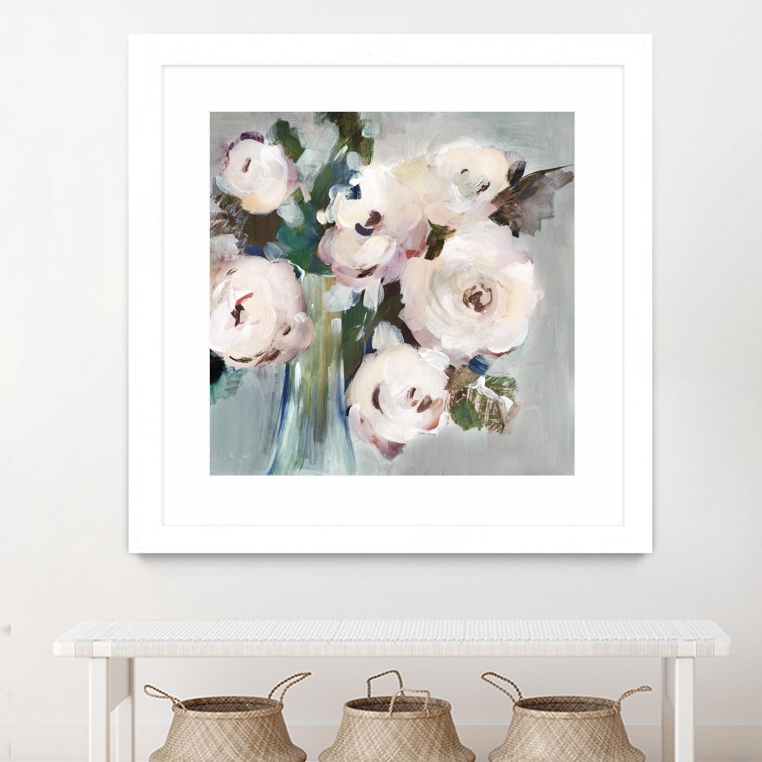 Pale Pink Bouquet I by Valeria Mravyan on GIANT ART - grey floral
