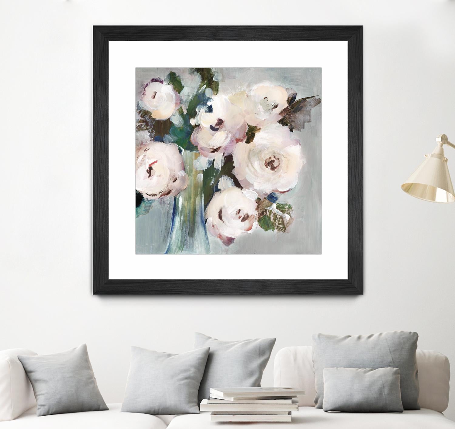 Pale Pink Bouquet I by Valeria Mravyan on GIANT ART - grey floral