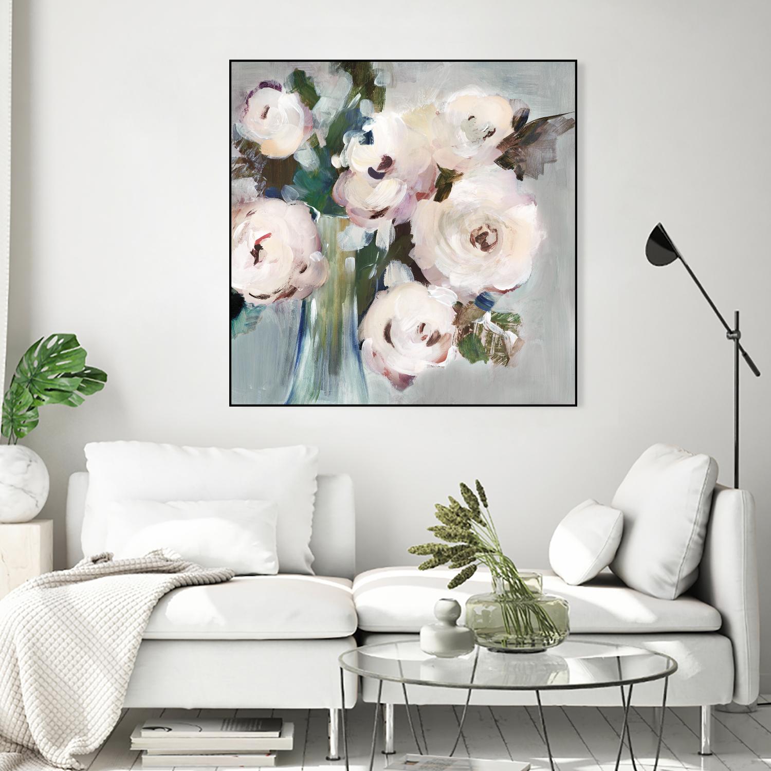 Pale Pink Bouquet I by Valeria Mravyan on GIANT ART - grey floral