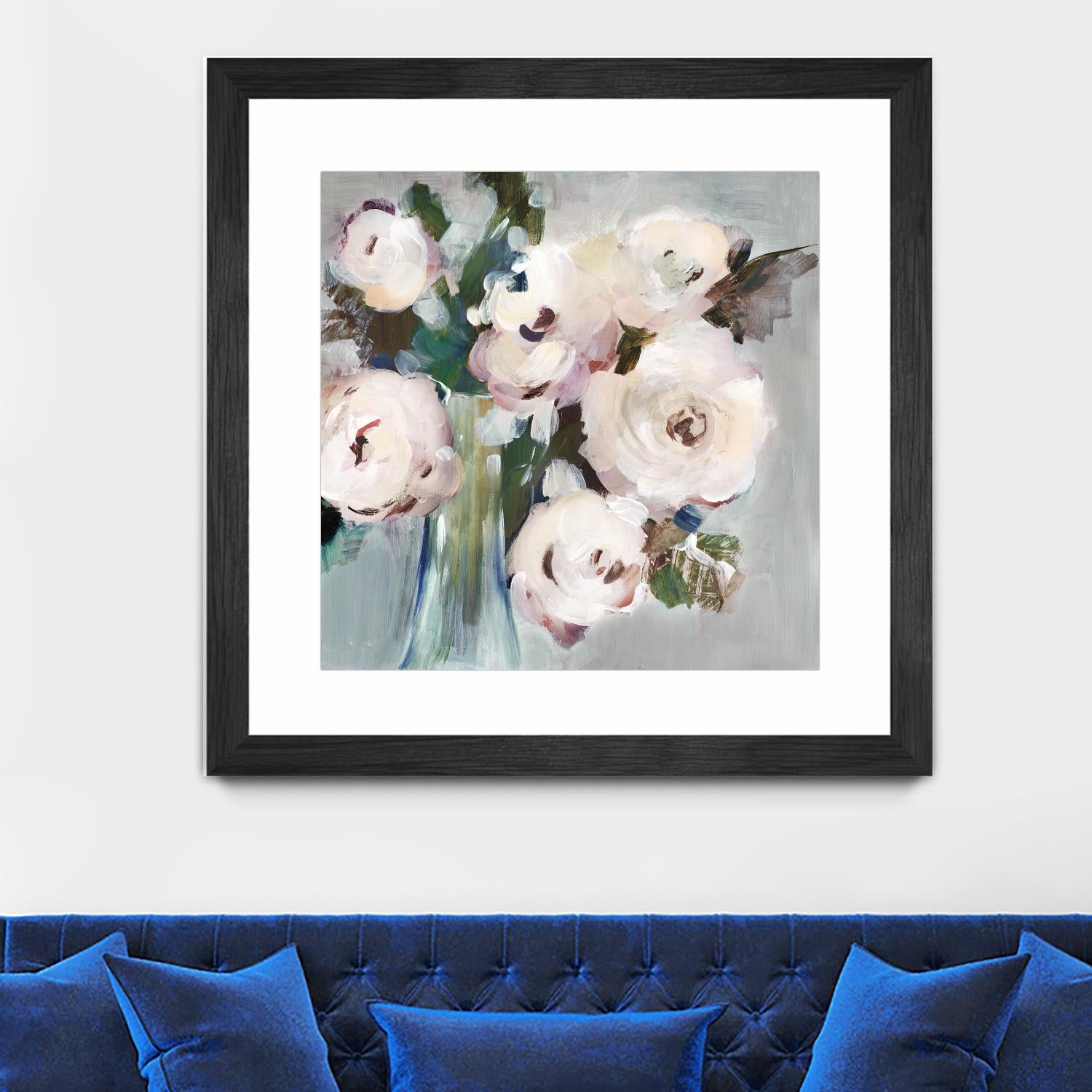 Pale Pink Bouquet I by Valeria Mravyan on GIANT ART - grey floral