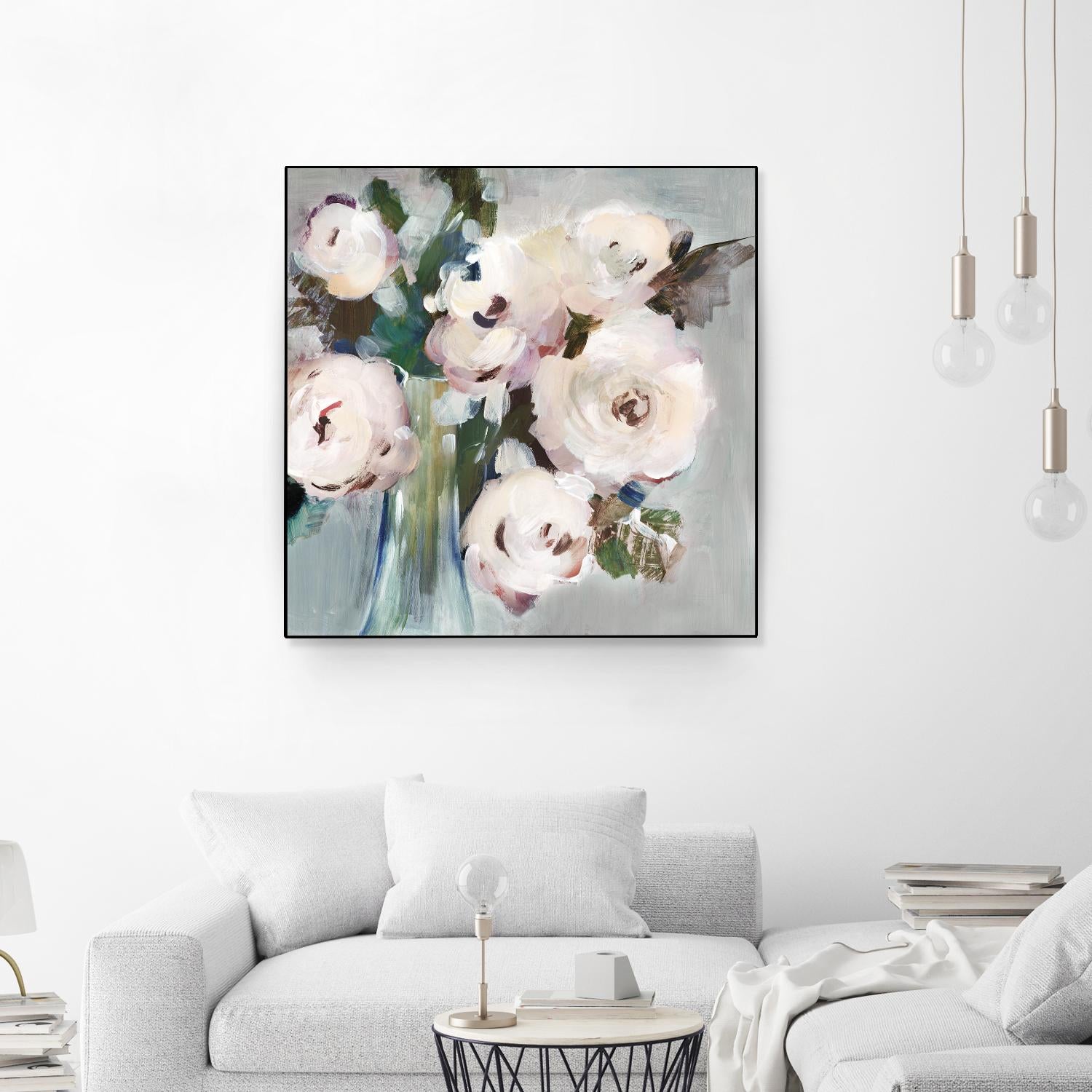 Pale Pink Bouquet I by Valeria Mravyan on GIANT ART - grey floral
