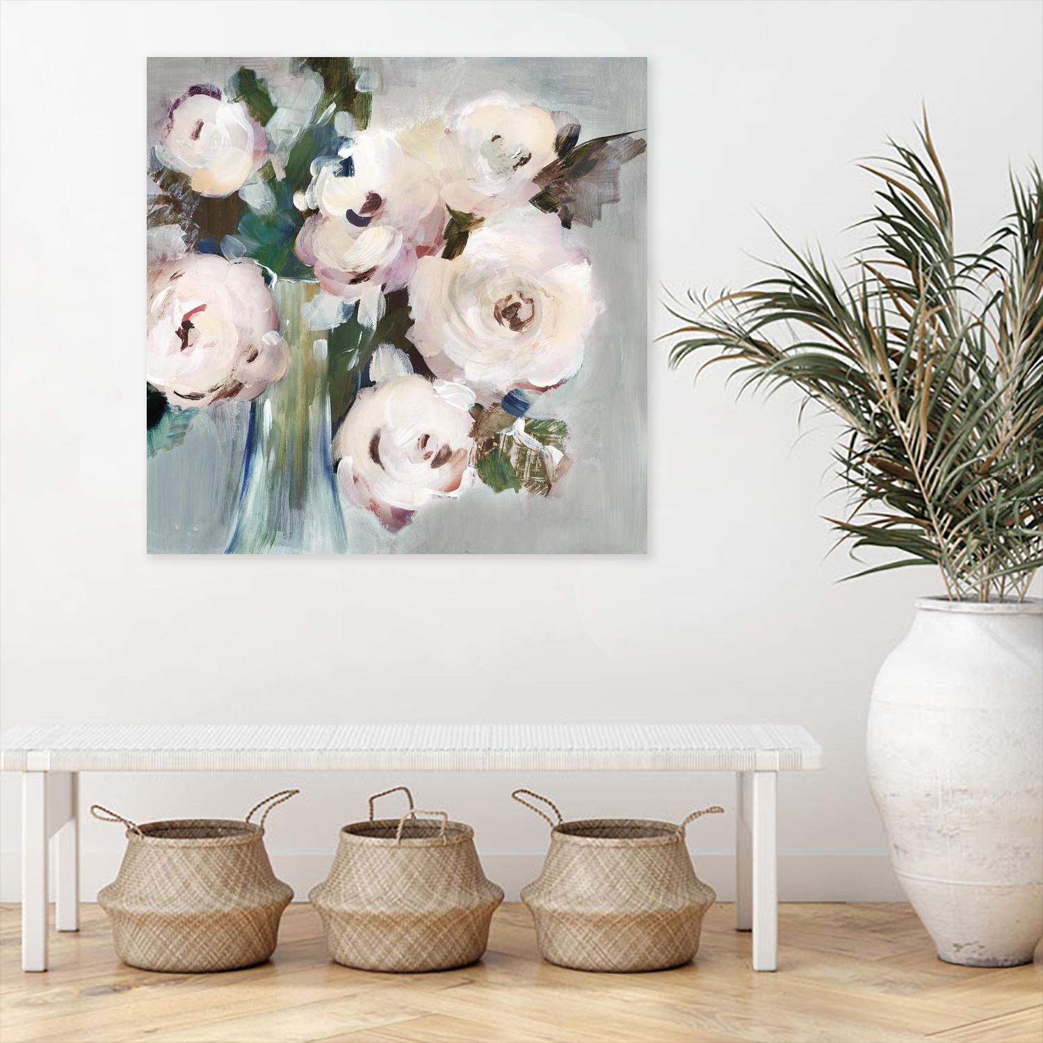 Pale Pink Bouquet I by Valeria Mravyan on GIANT ART - grey floral