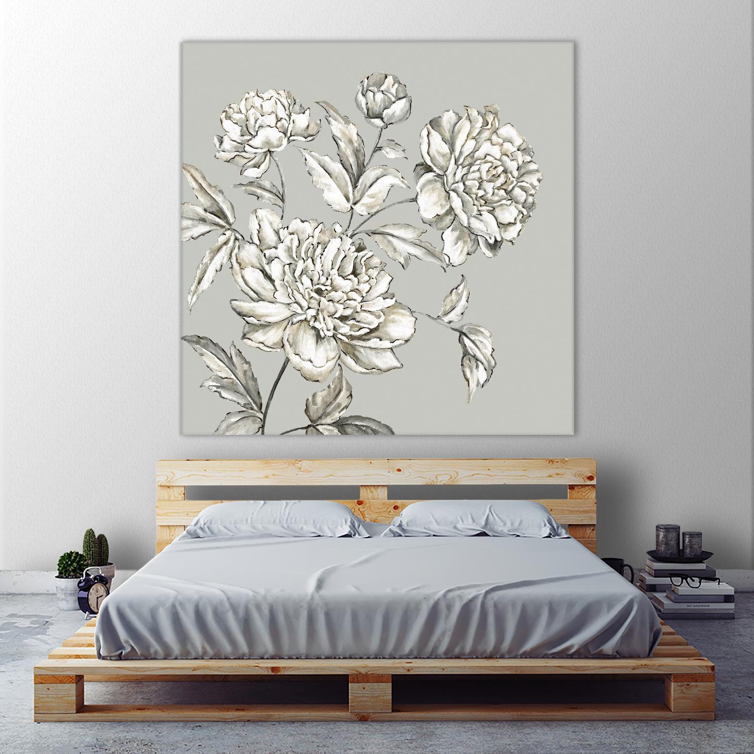 Botany I by Eva Watts on GIANT ART - beige floral