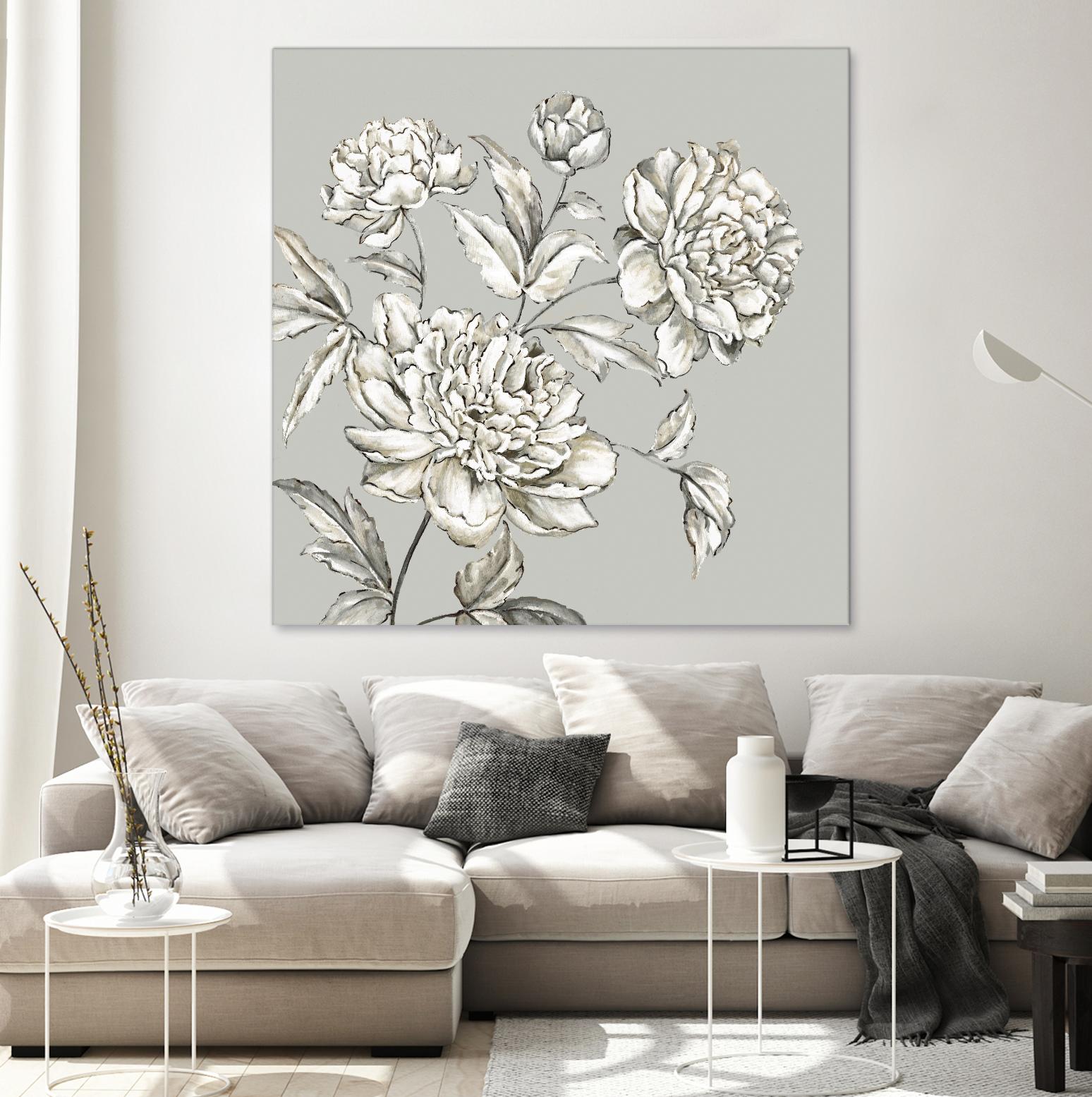Botany I by Eva Watts on GIANT ART - beige floral