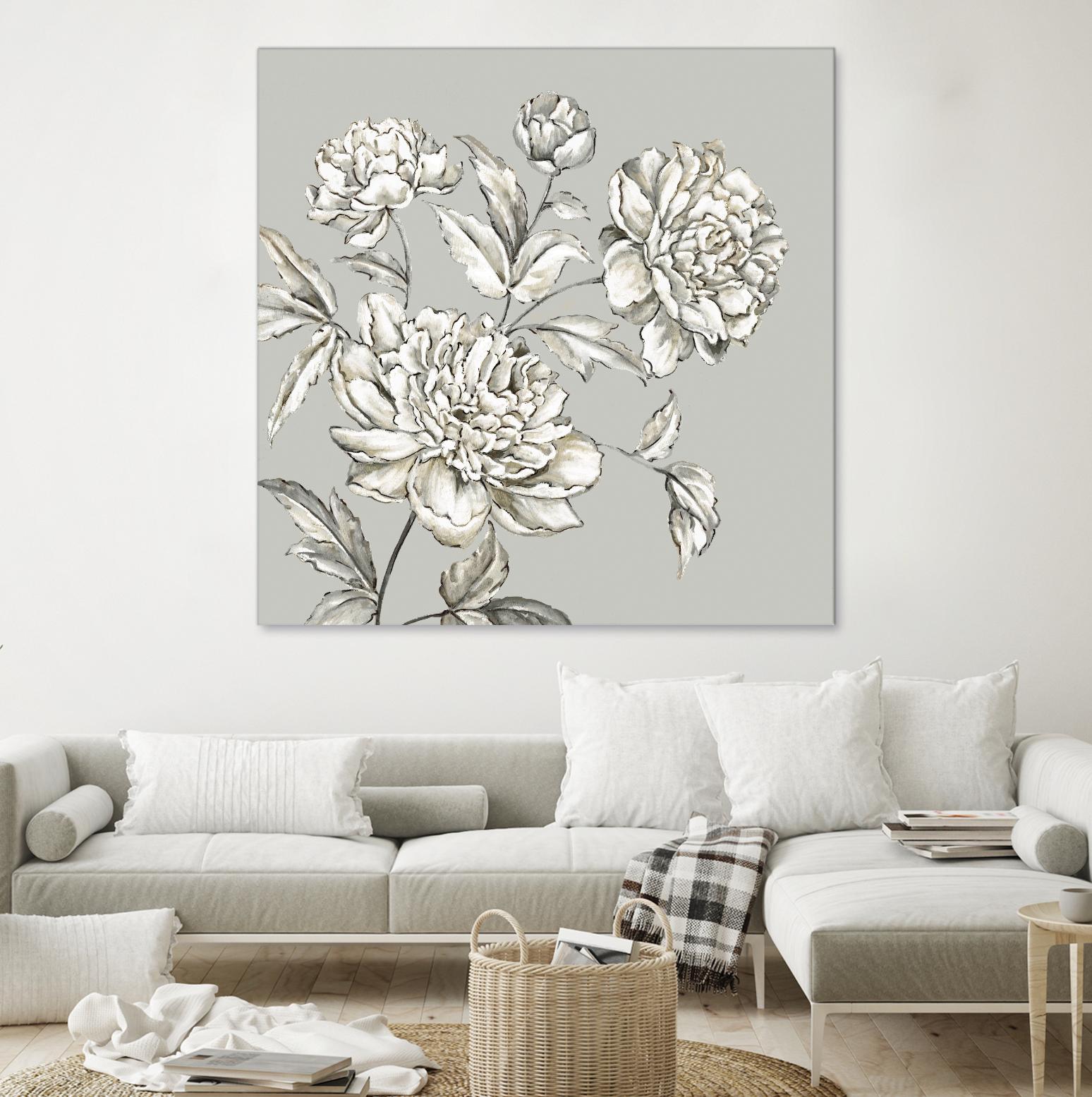 Botany I by Eva Watts on GIANT ART - beige floral