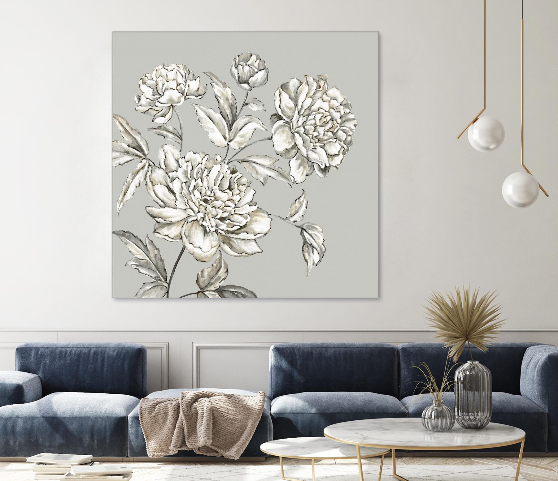 Botany I by Eva Watts on GIANT ART - beige floral