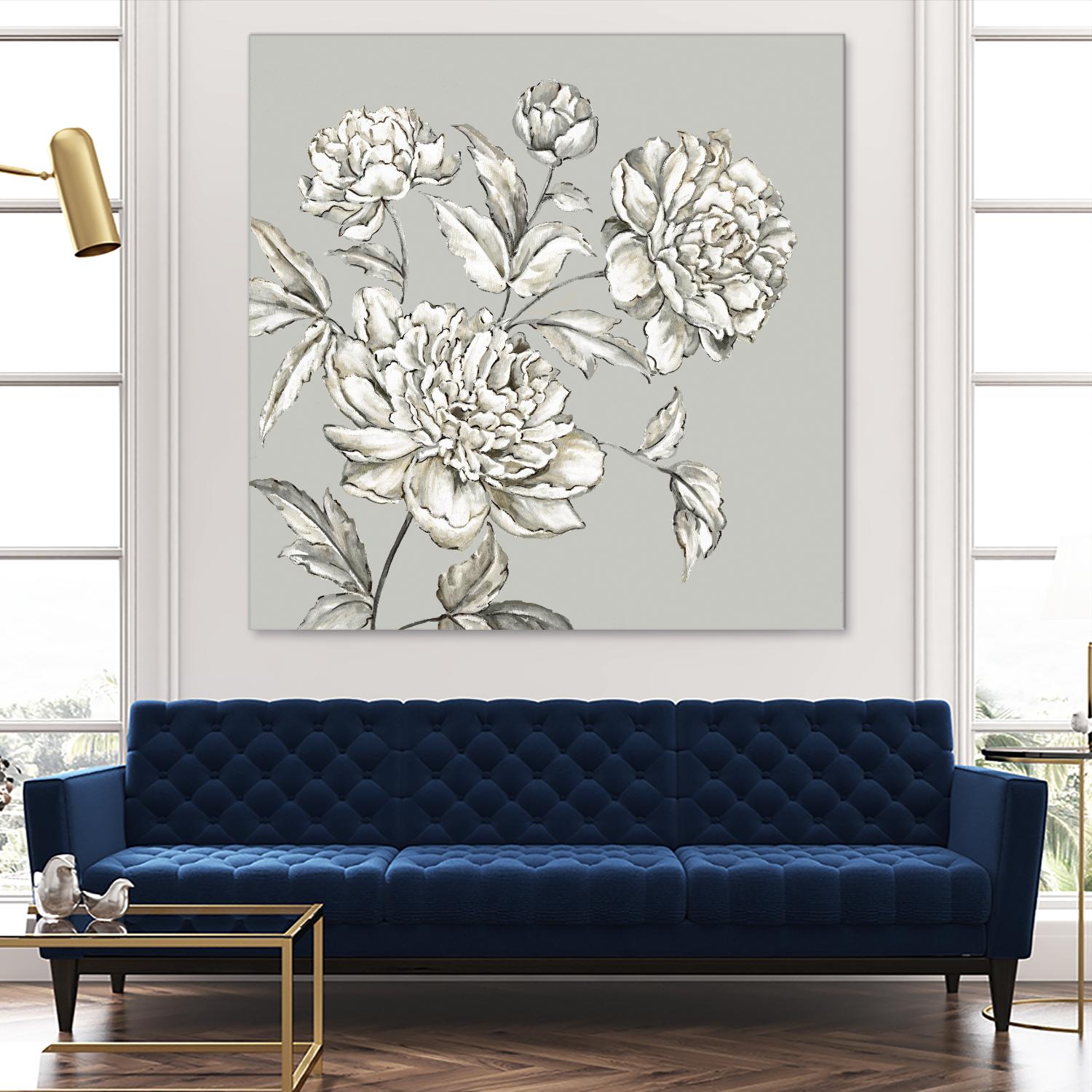 Botany I by Eva Watts on GIANT ART - beige floral