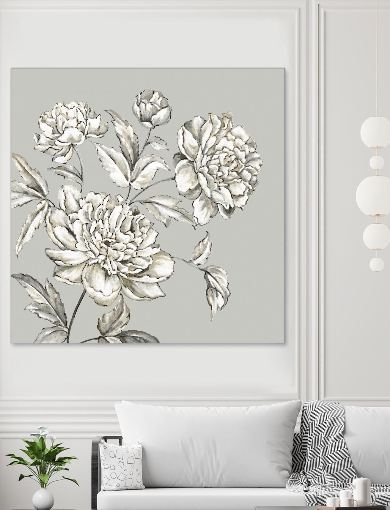 Botany I by Eva Watts on GIANT ART - beige floral