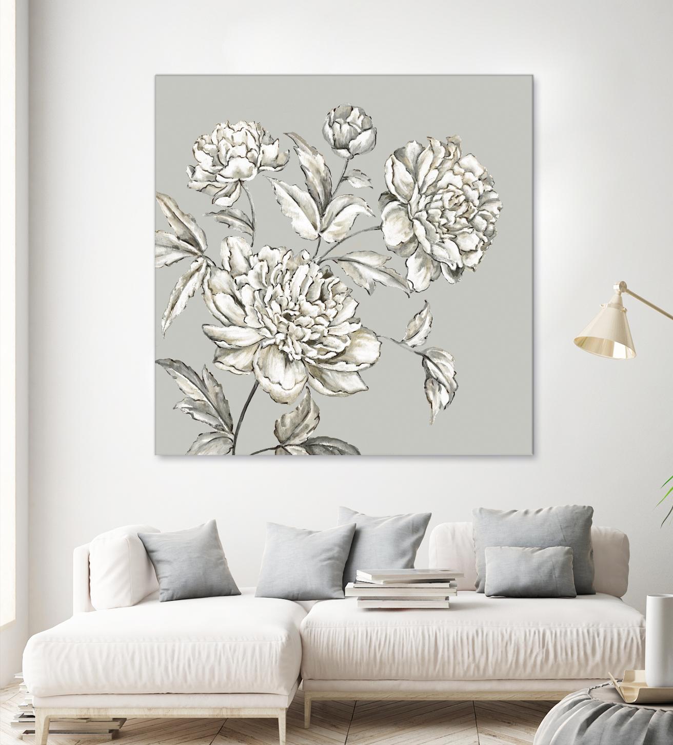 Botany I by Eva Watts on GIANT ART - beige floral