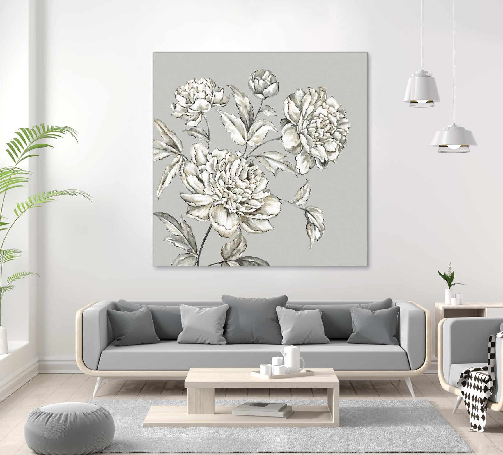 Botany I by Eva Watts on GIANT ART - beige floral