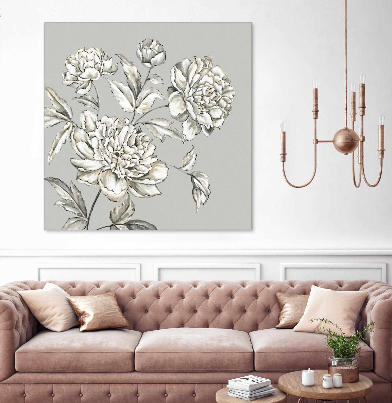 Botany I by Eva Watts on GIANT ART - beige floral