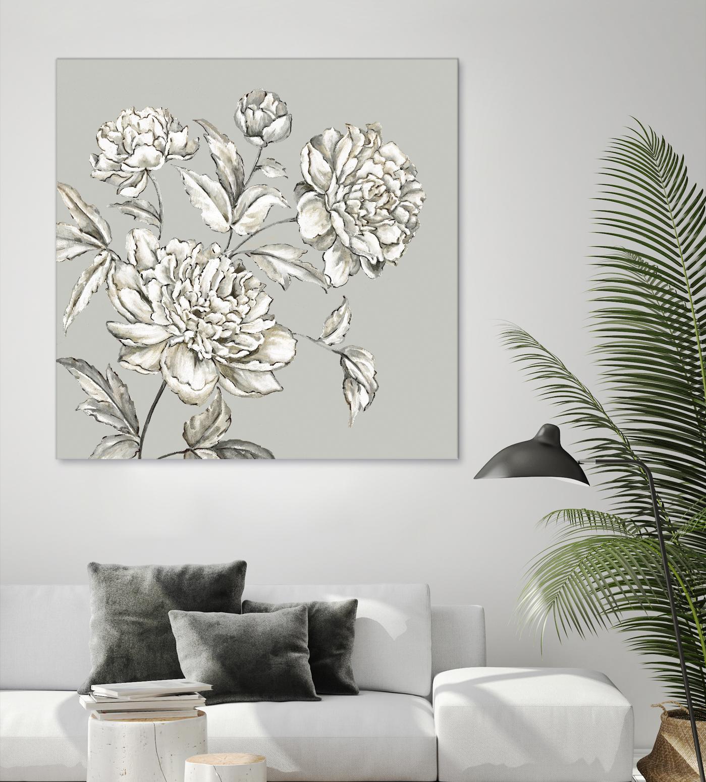 Botany I by Eva Watts on GIANT ART - beige floral