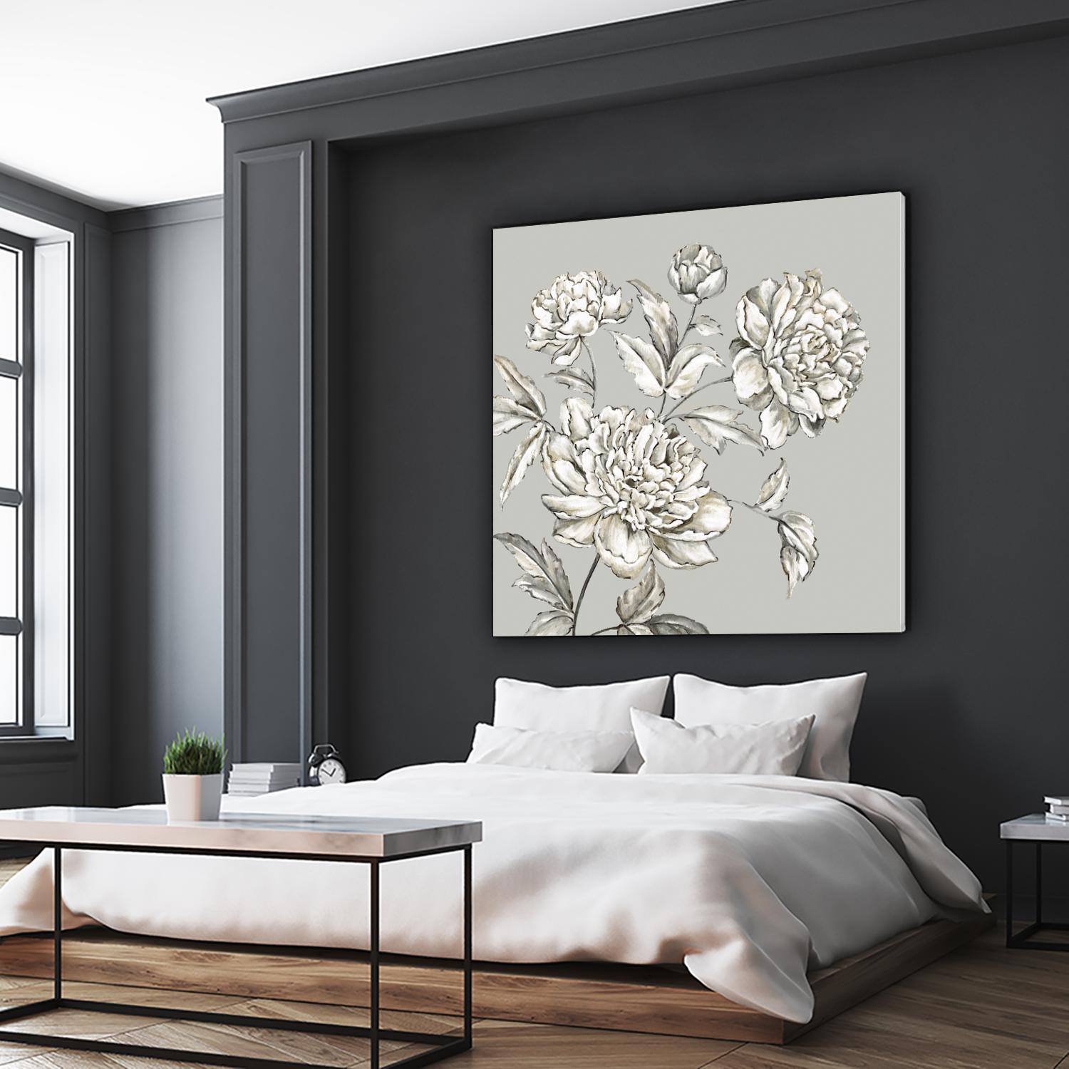 Botany I by Eva Watts on GIANT ART - beige floral