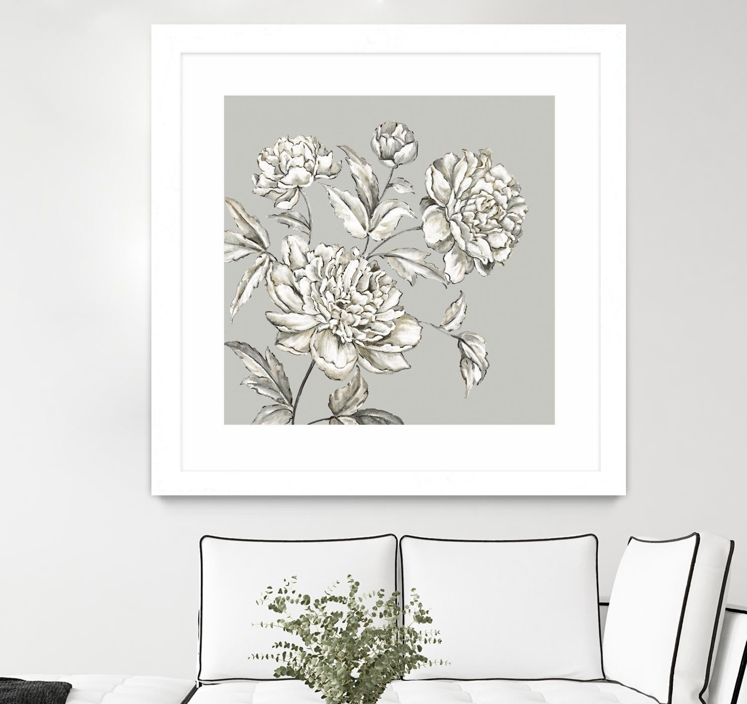 Botany I by Eva Watts on GIANT ART - beige floral
