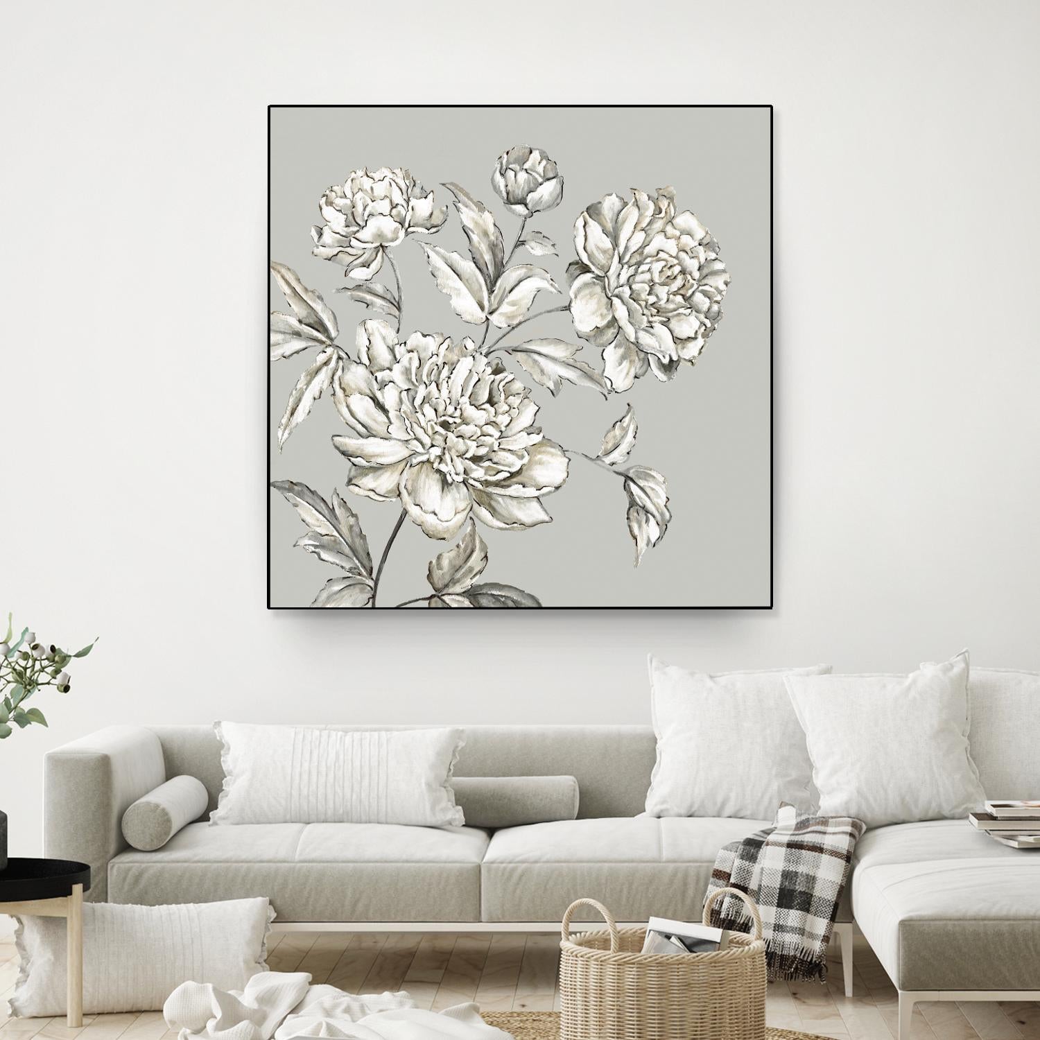 Botany I by Eva Watts on GIANT ART - beige floral