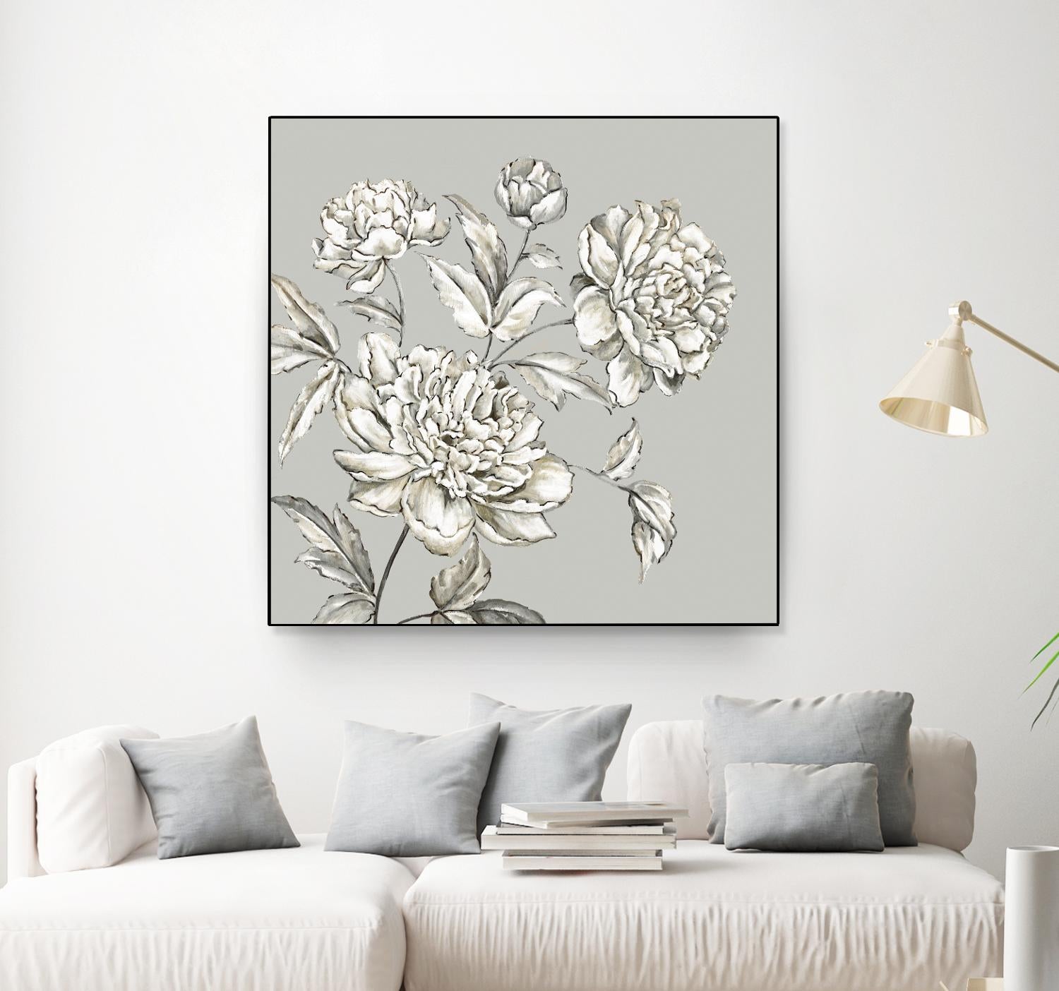 Botany I by Eva Watts on GIANT ART - beige floral