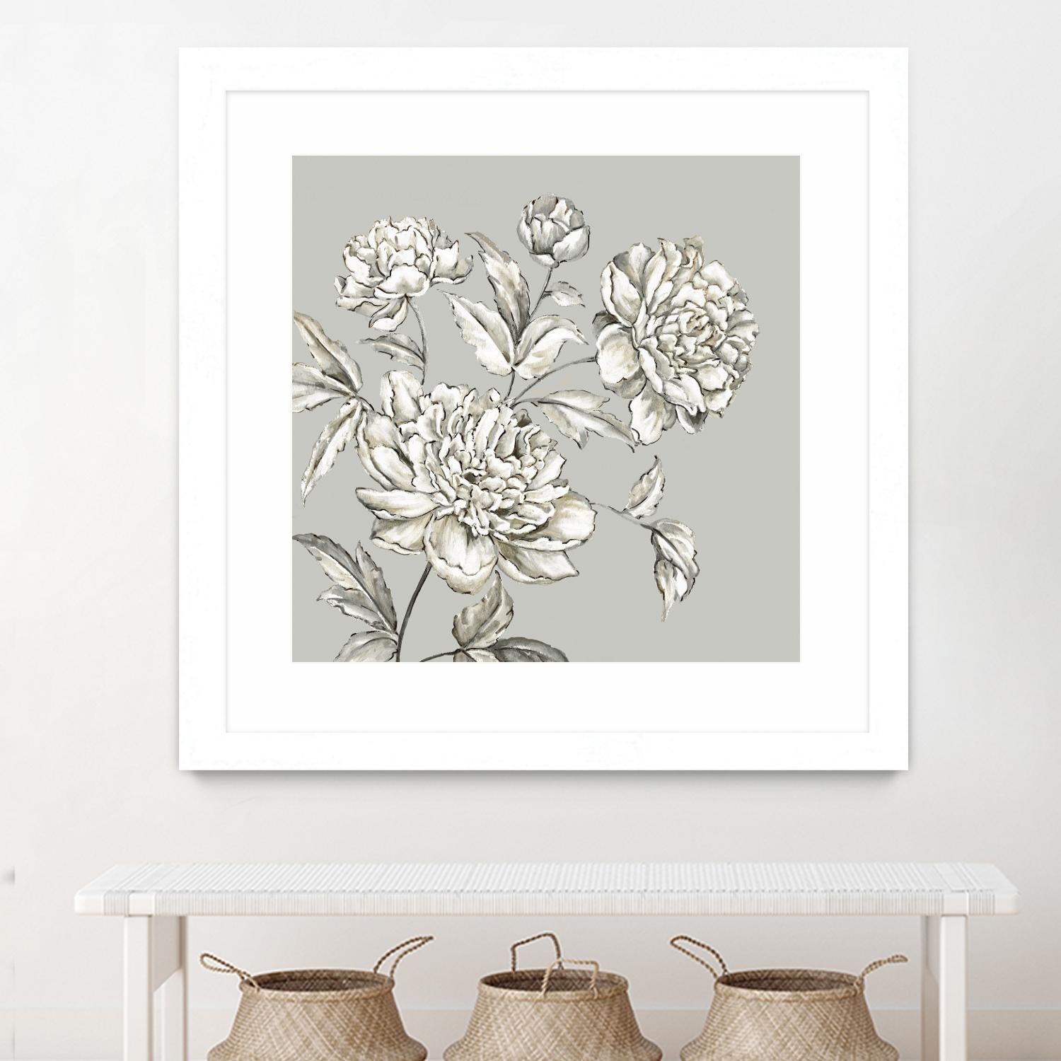 Botany I by Eva Watts on GIANT ART - beige floral
