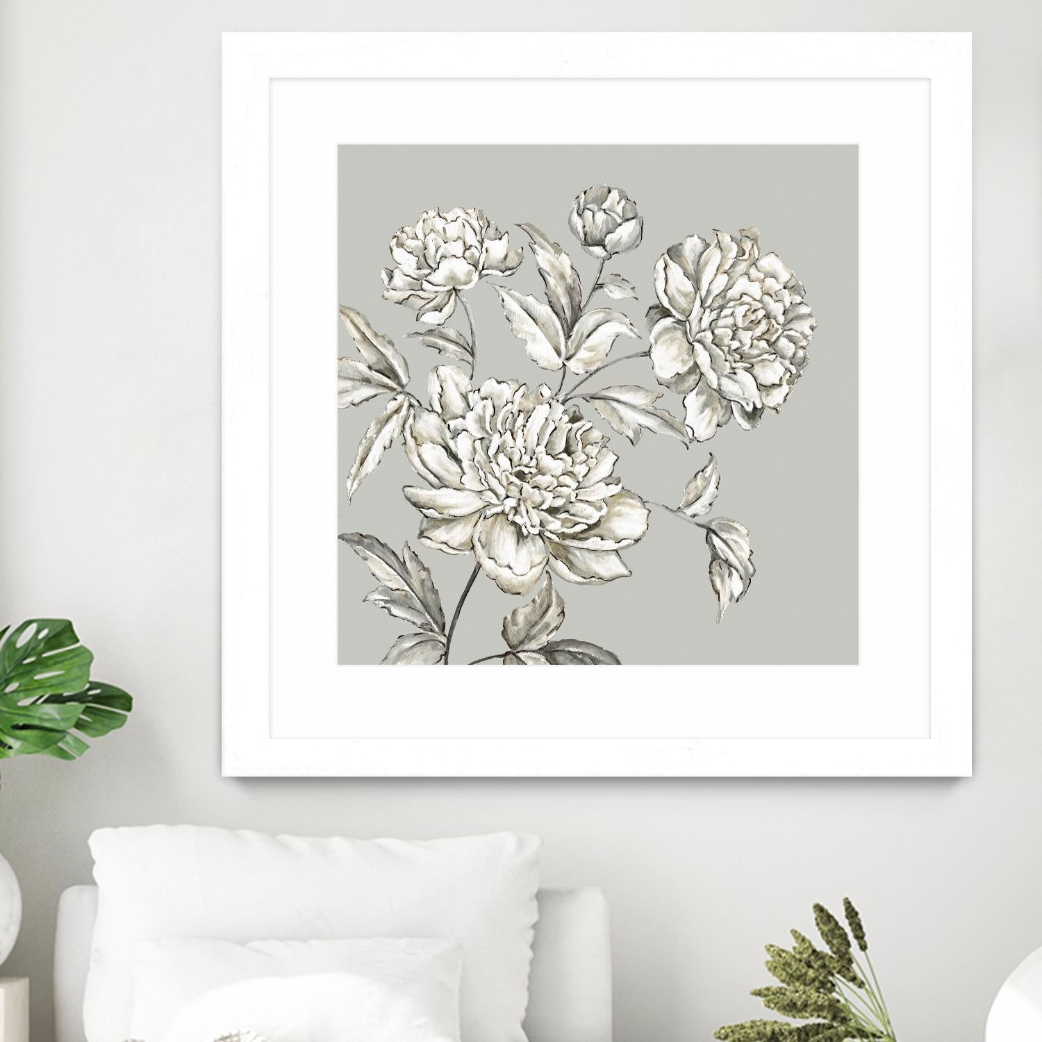 Botany I by Eva Watts on GIANT ART - beige floral