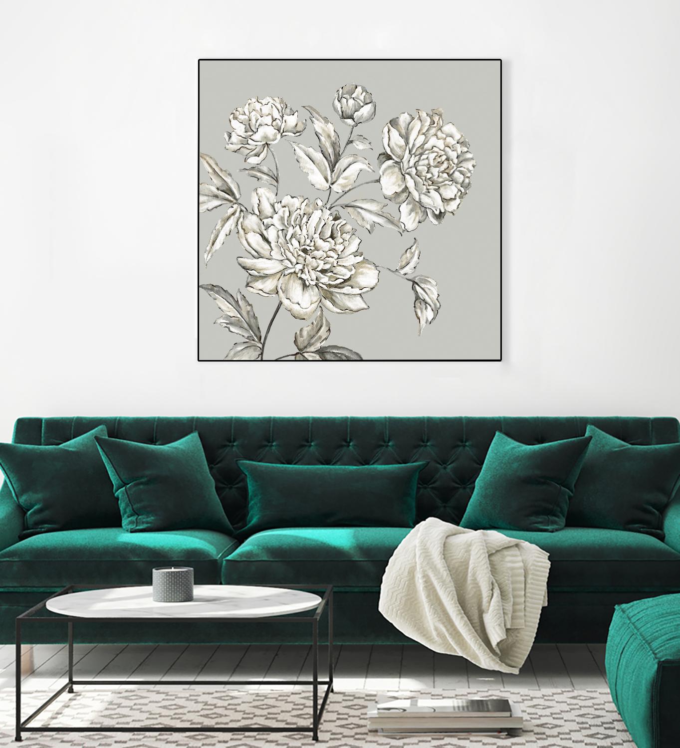 Botany I by Eva Watts on GIANT ART - beige floral