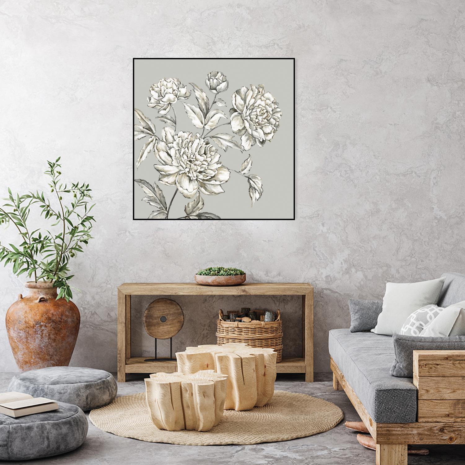 Botany I by Eva Watts on GIANT ART - beige floral